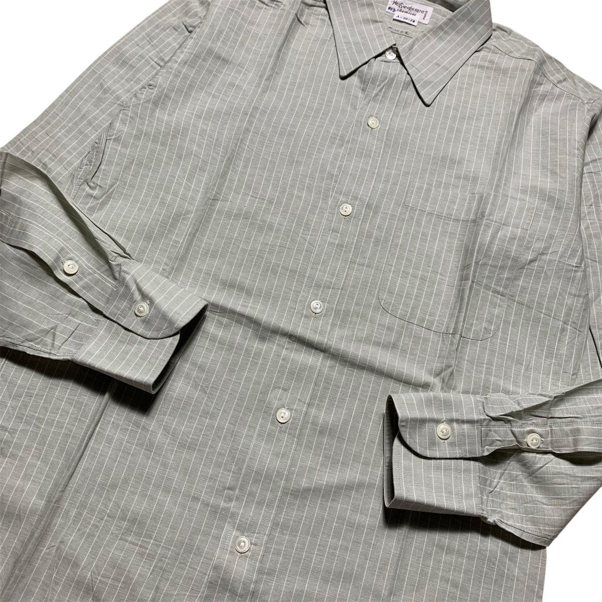 Yves Saint Laurent Vintage 90s Yves Saint Laurent Stripe Shirt Button Up Size US L / EU 52-54 / 3 - 4 Thumbnail