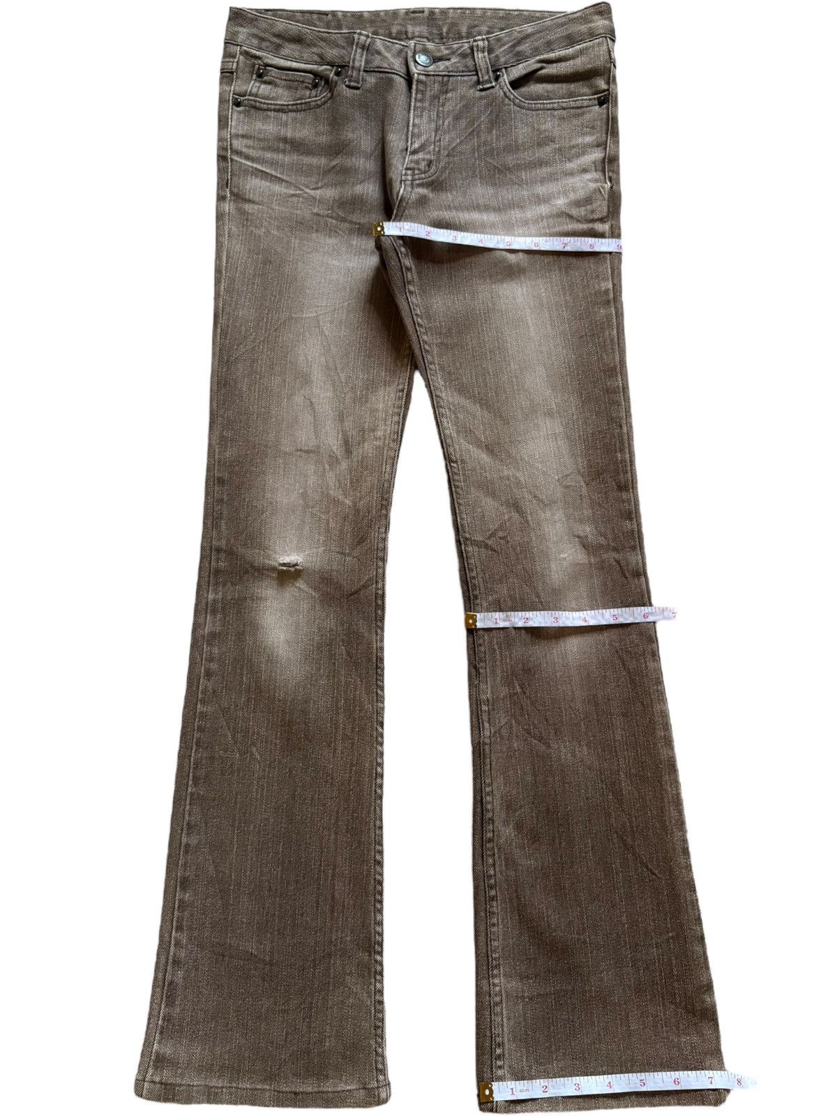 Japanese Brand Vintage Japanese Brand Faded Wash Distressed Flare Jeans Size 28" / US 6 / IT 42 - 15 Thumbnail