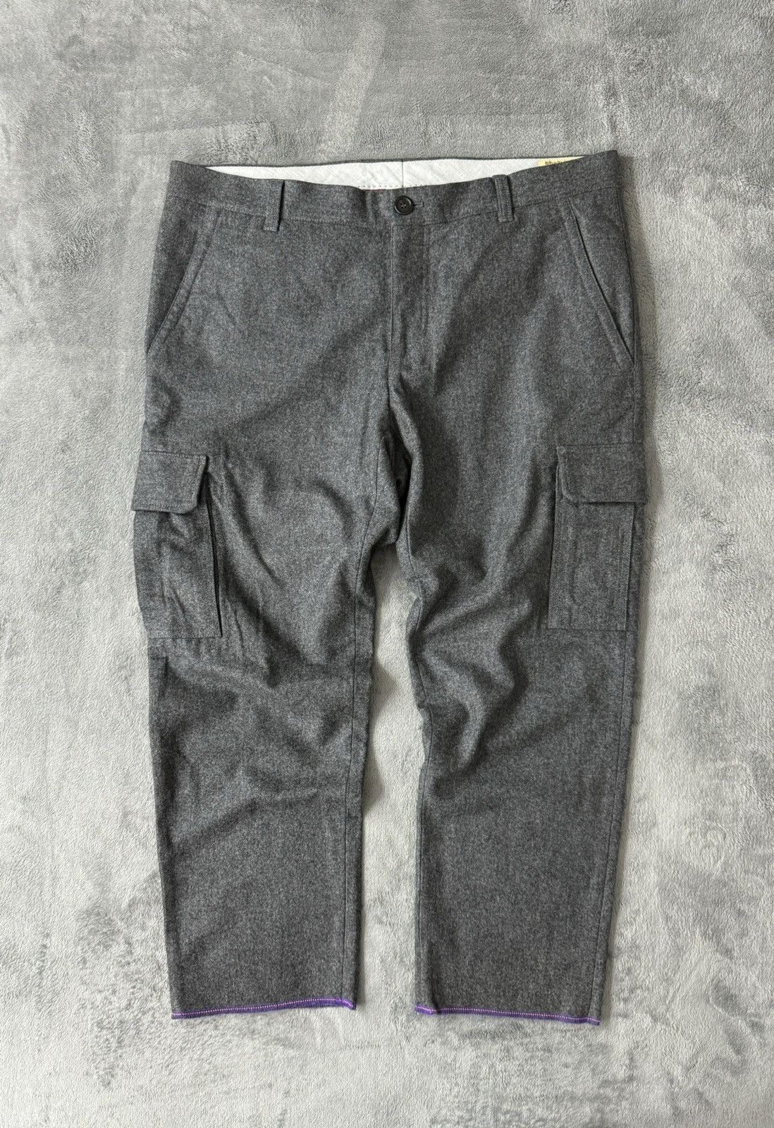 image of Brunello Cucinelli Wool Cargo Pants in Grey, Men's (Size 36)