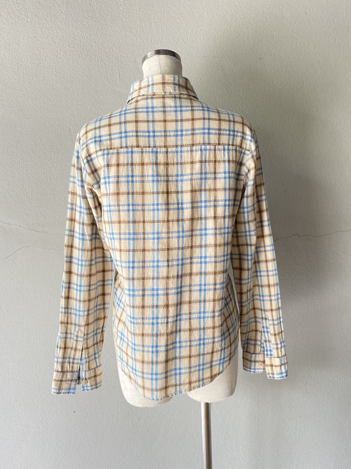 45rpm 45rpm R Beige and Blue Plaid Button-Up Shirt Size S / US 4 / IT 40 - 18 Thumbnail
