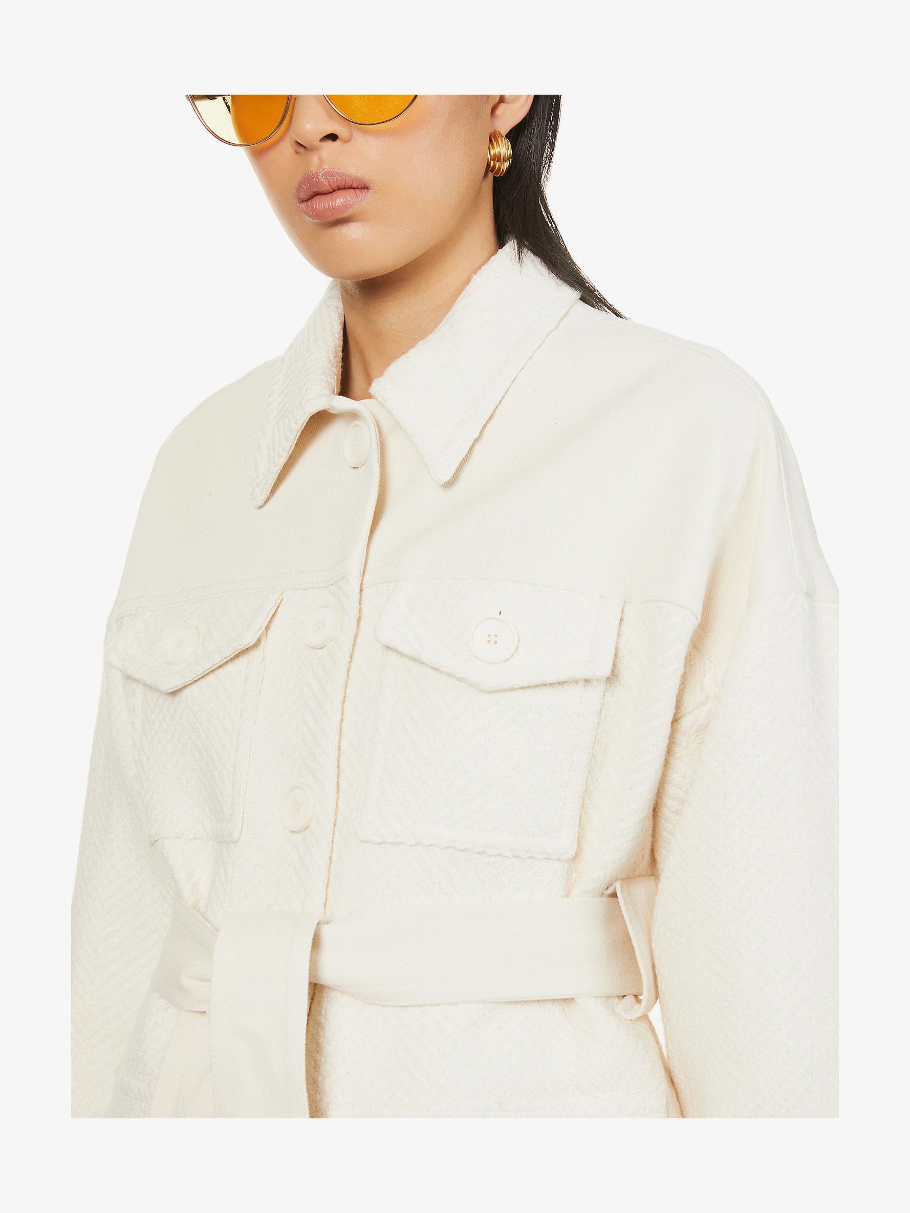 Other Claudie Pierlot Gerome Belted Cotton-Blend Twill Jacket Size XS / US 0-2 / IT 36-38 - 7 Thumbnail