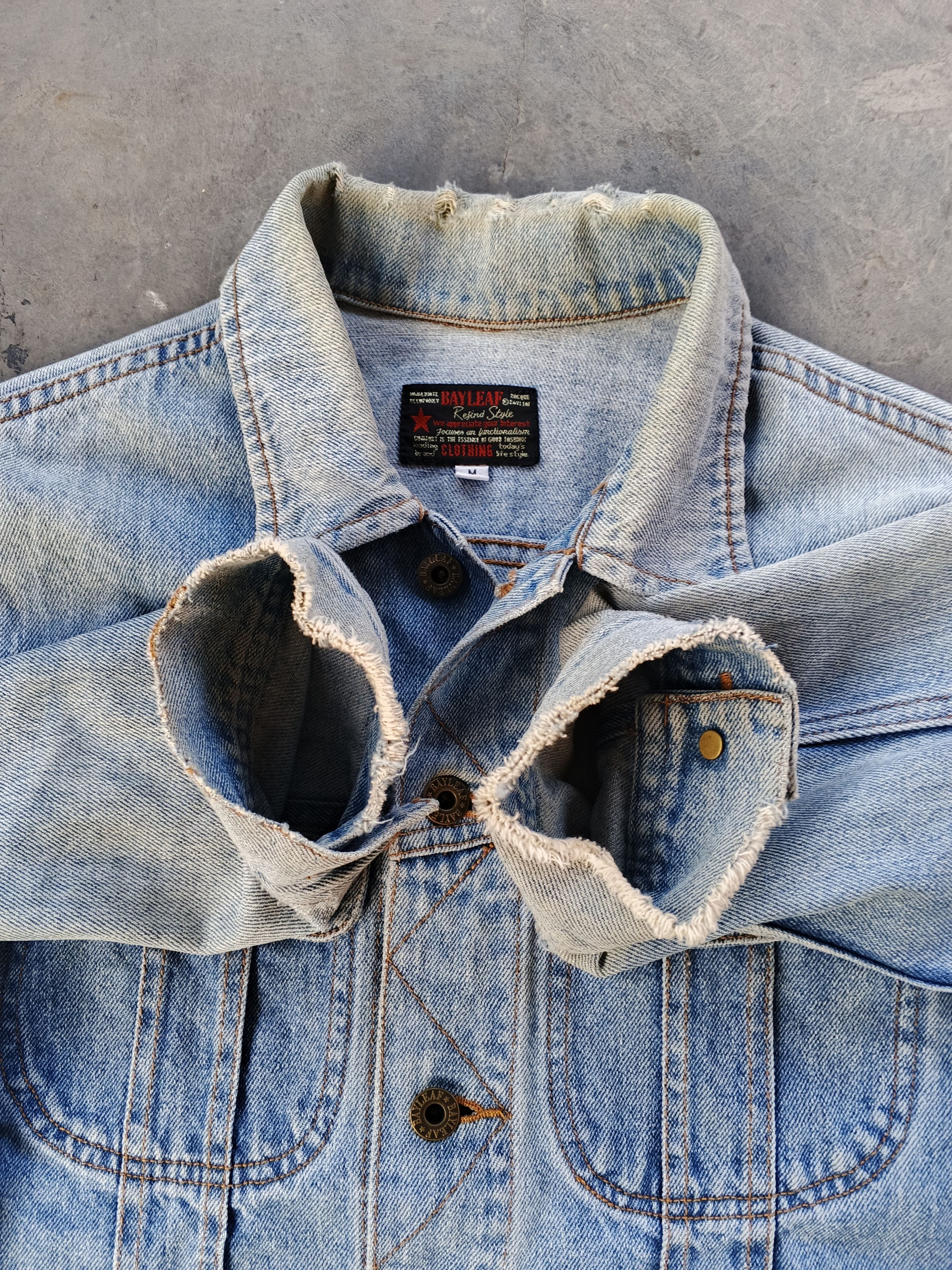 Japanese Brand Bayleaf Denim Jacket Size US L / EU 52-54 / 3 - 3 Thumbnail