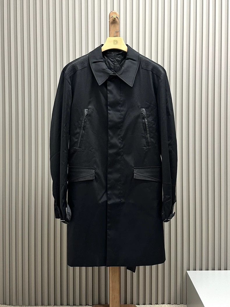 Versace VERSACE Black Casual Trench Coat with Belt - dmc Size US M / EU 48-50 / 2 - 1 Thumbnail