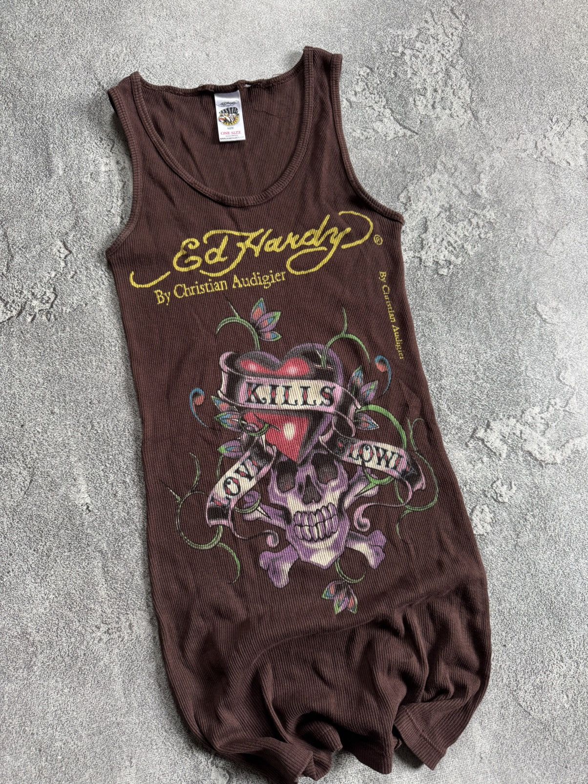 Ed Hardy Vintage Ed Hardy by Christian Audigier Tank Top Love Kills Size ONE SIZE - 2 Thumbnail