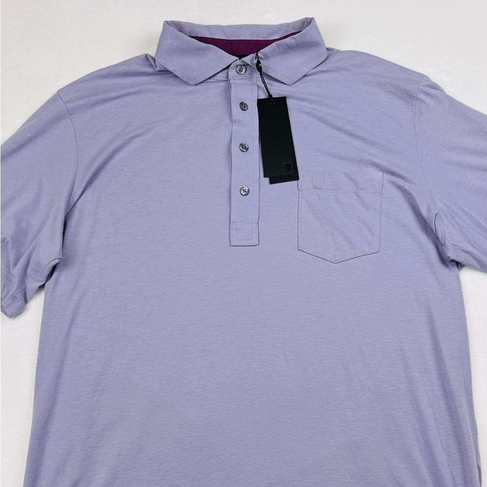 Other Greyson Mens Large Solid Purple Dewberry Pima Cott Golf Polo Size US L / EU 52-54 / 3 - 4 Thumbnail
