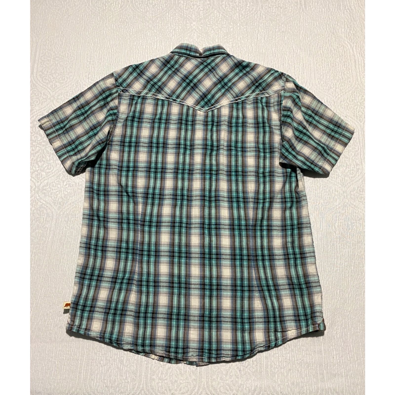 Vintage Dakota Grizzly Shirt Mens M Green Blue Plaid Pearl Snap Casual Western Cowboy Shirt Size US M / EU 48-50 / 2 - 6 Thumbnail