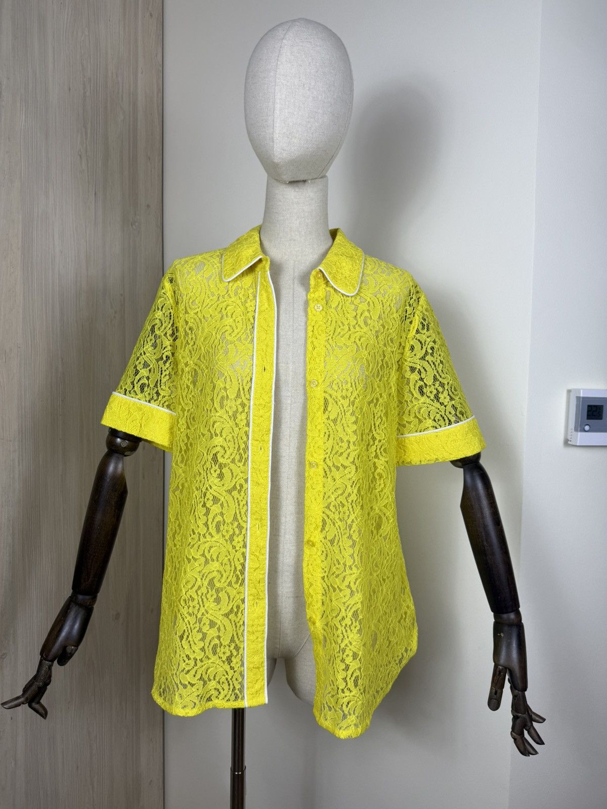 Essentiel Antwerp Essentiel Antwerp Neon Yellow Lace Shirt – Size 38 (S/M) Size S / US 4 / IT 40 - 1 Thumbnail