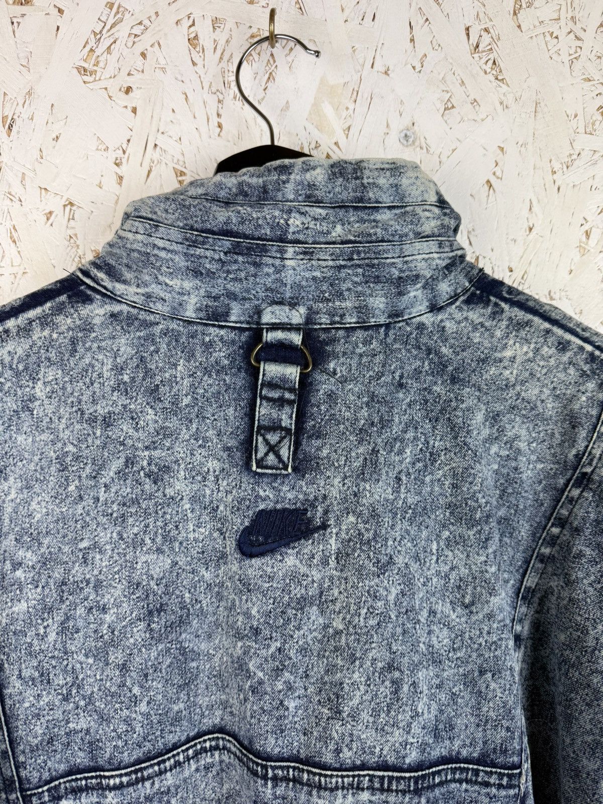 Nike 80s 90s Nike Acid Wash Denim Quarter Zip Jacket Blue ~L Size US L / EU 52-54 / 3 - 7 Thumbnail