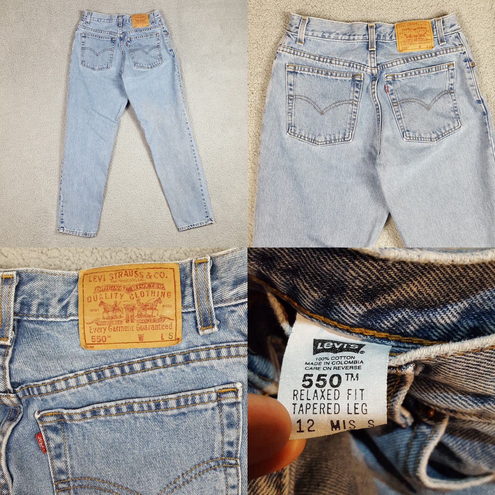 Levi's 90s Levi's Relaxed Tapered 550 Faded Women's Size 12 Denim Blue Jeans High Waist Size 34" / US 12 / IT 48 - 8 Thumbnail