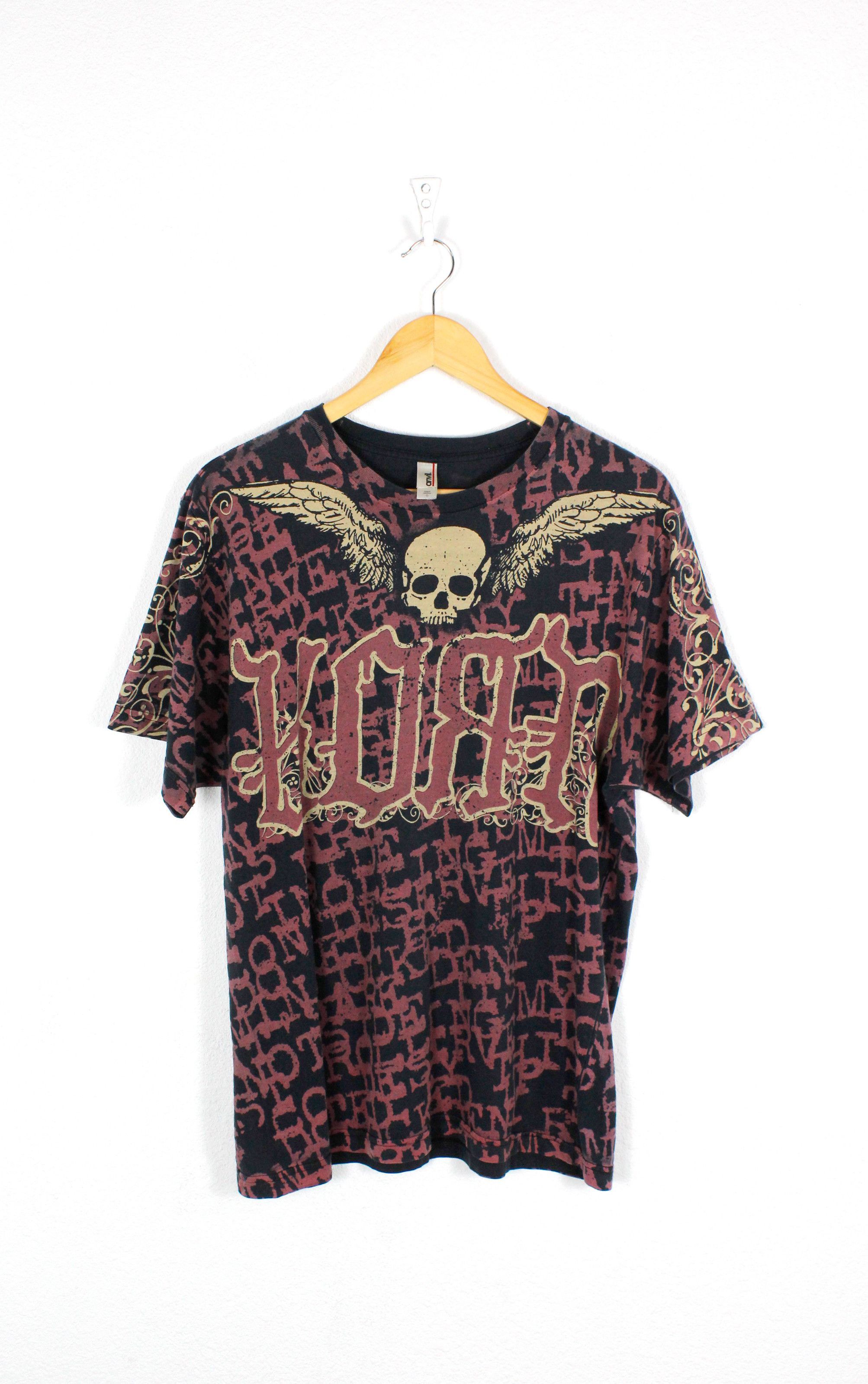 Band Tees KORN Revolution All Over Print Crazy Skull T-shirt Tee Y2K Size US L / EU 52-54 / 3 - 1 Thumbnail