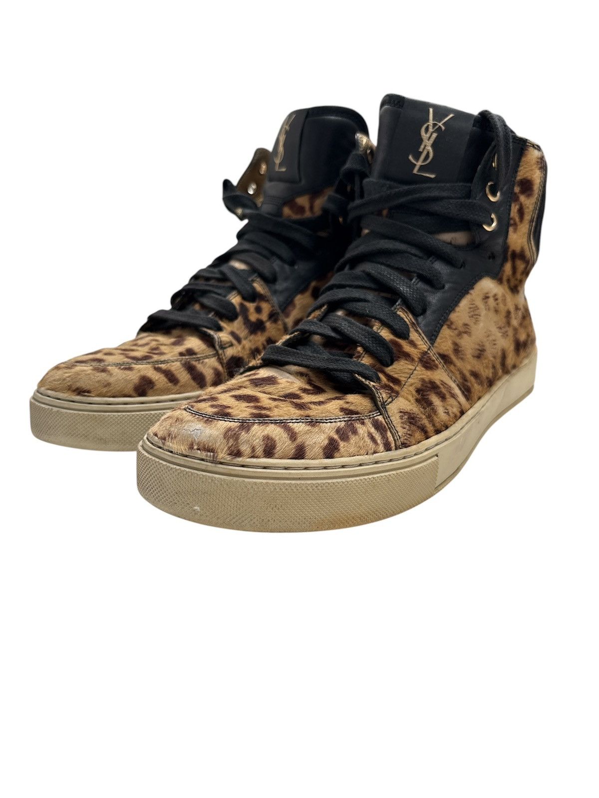 Saint Laurent Paris YSL by Tom Ford Leopard Calf Hair Sneakers Size US 8 / EU 41 - 2 Thumbnail