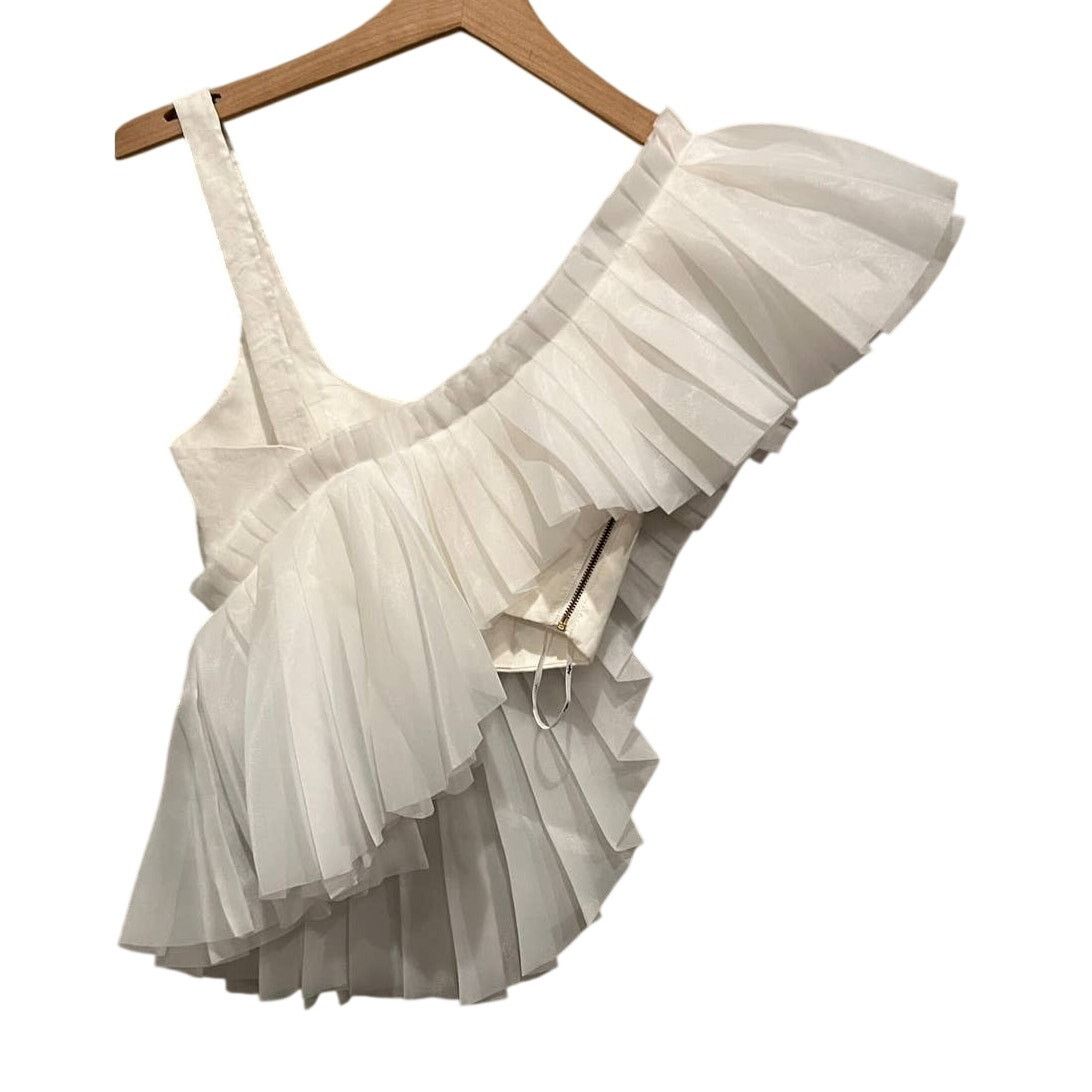 Aje NWT Aje Orbit Sculptural Pleated Top (UK/AU 4 = US 0) Size XS / US 0-2 / IT 36-38 - 7 Thumbnail