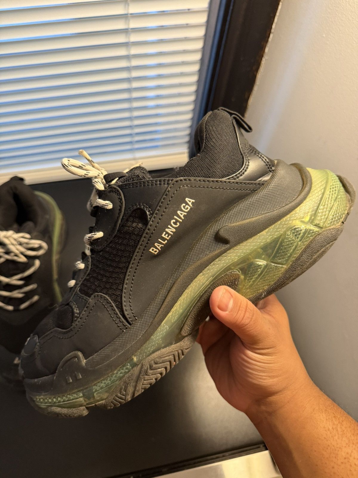 Balenciaga Balenciaga Triple S Black Green Sole Size 11 US / 44 EU Size US 11 / EU 44 - 4 Thumbnail