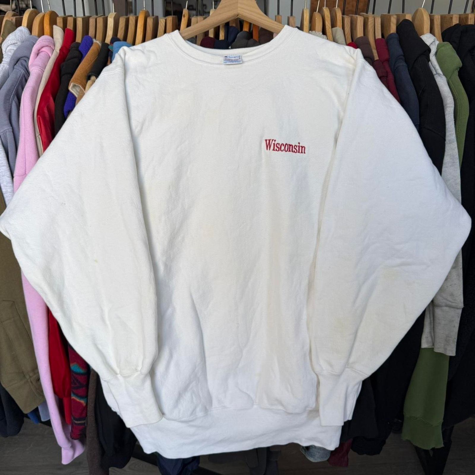Champion Vintage 90s Wisconsin Champion Reverse Weave Sweatshirt Size US XXL / EU 58 / 5 - 2 Thumbnail