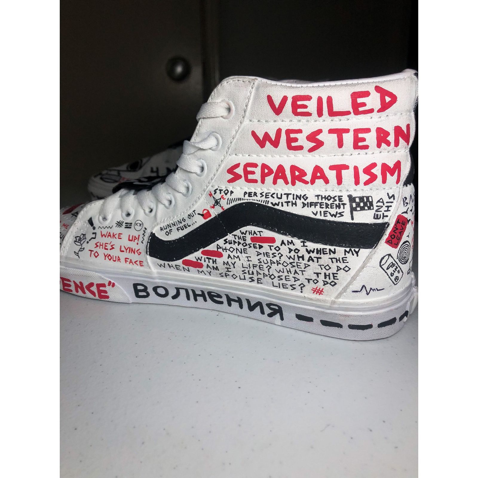Vans Custom Hand Painted Vans Sk8-High, Size 11.5 Size US 11.5 / EU 44-45 - 6 Thumbnail