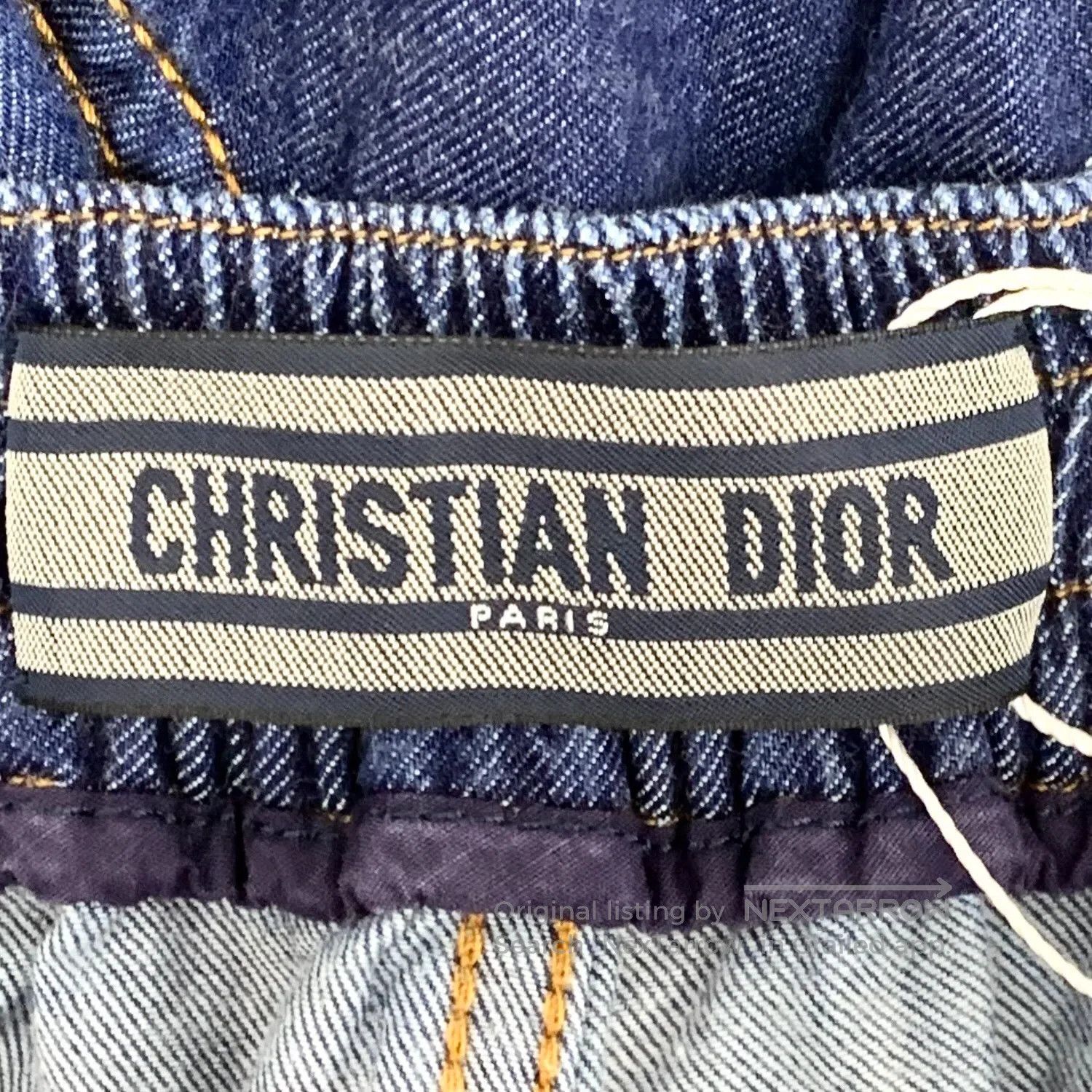 Dior Dior Dark Blue Side Logo Letter Cotton Denim Wide Leg Trou Size US 34 / EU 50 - 6 Thumbnail