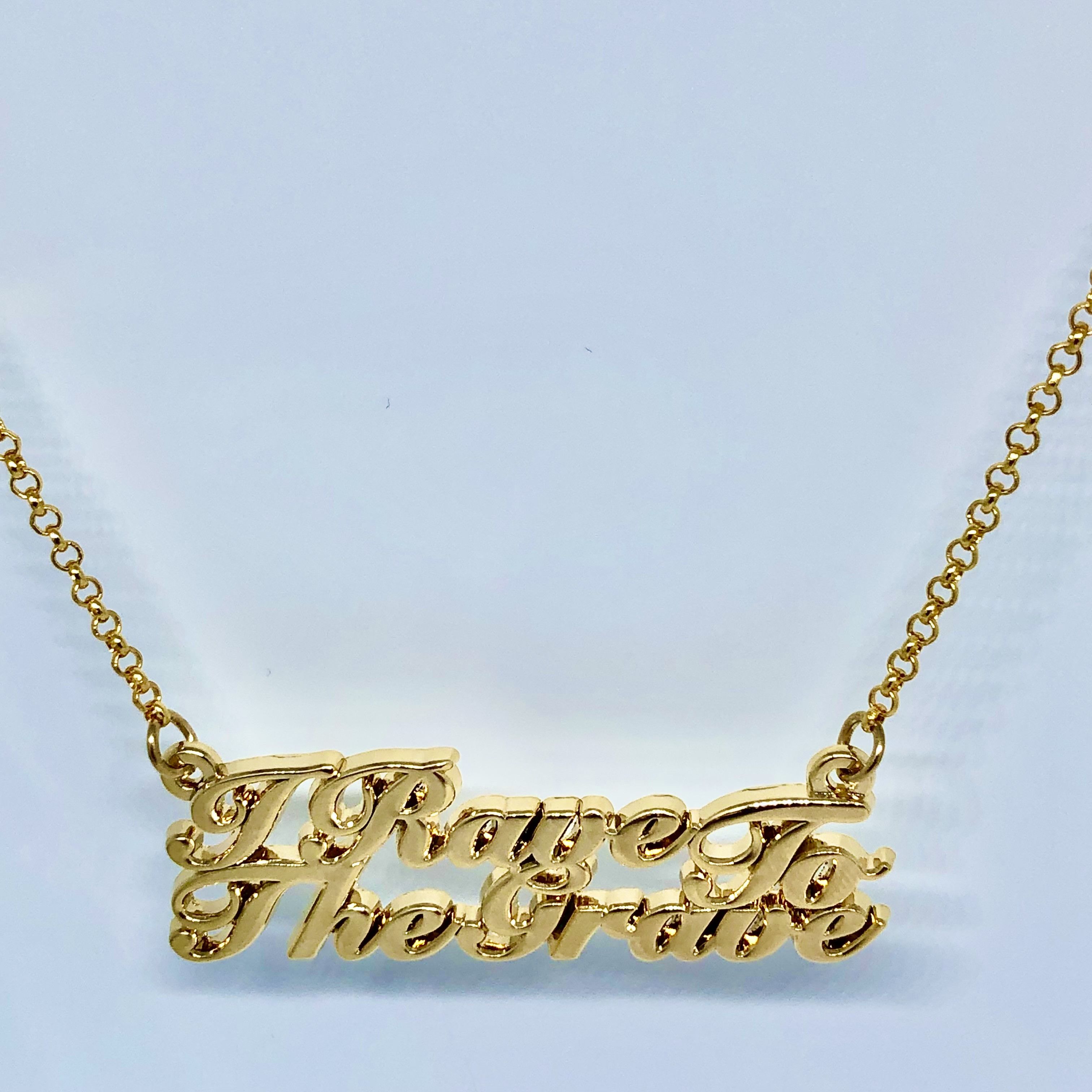 Other I Rave To The Grave Gold Pendant with chain Size ONE SIZE - 1 Thumbnail