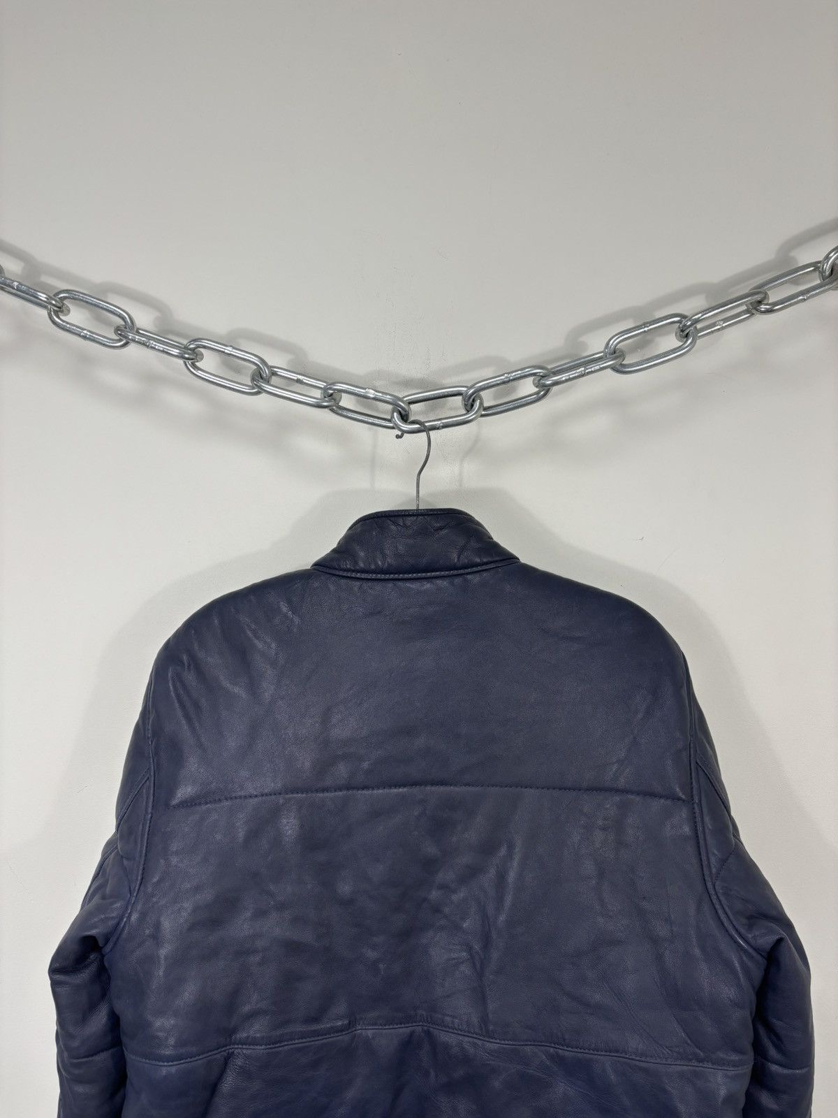 Schott Schott NYC x Fila Men’s Navy Blue Leather Jacket Size US M / EU 48-50 / 2 - 22 Thumbnail