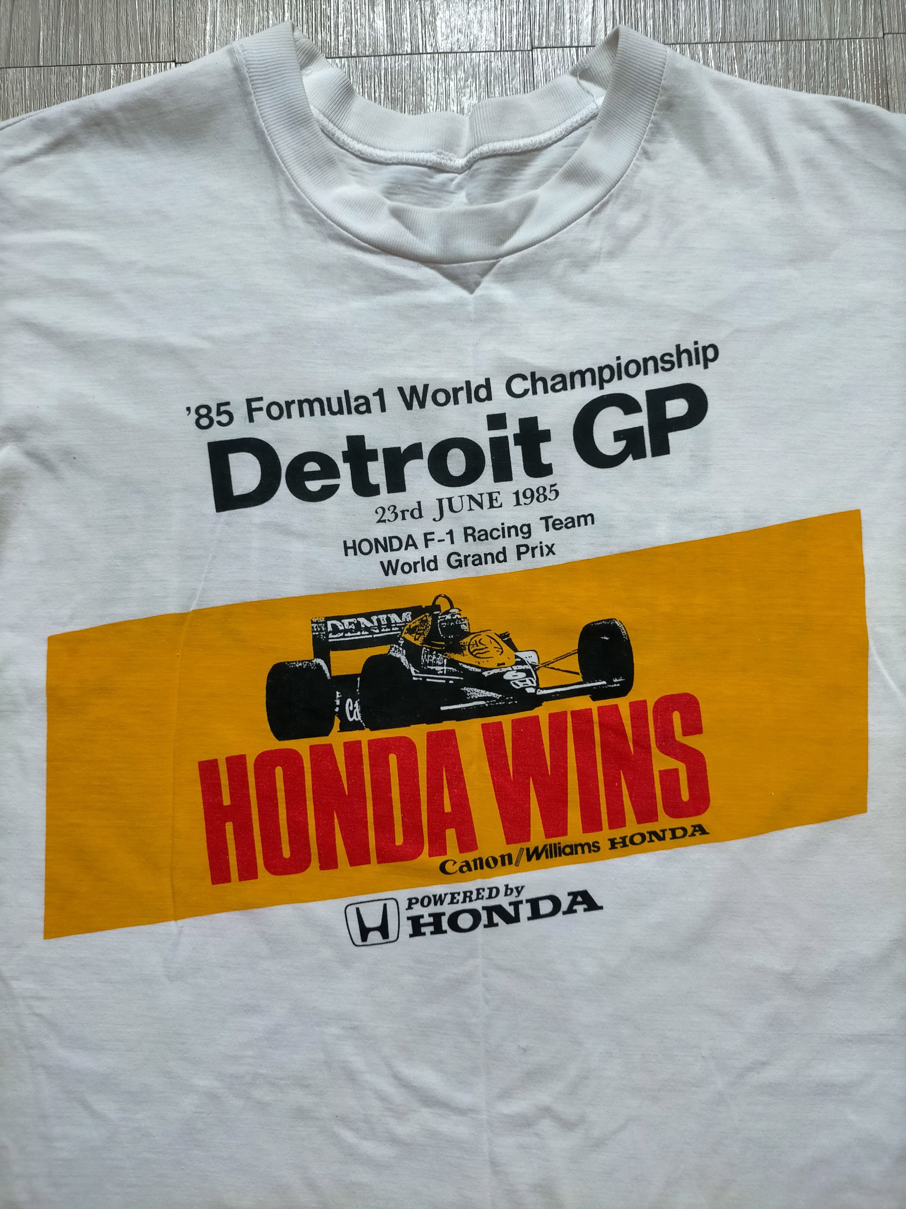Honda Vintage 80s Honda F-1 single stich distress white tee Size US M / EU 48-50 / 2 - 9 Thumbnail