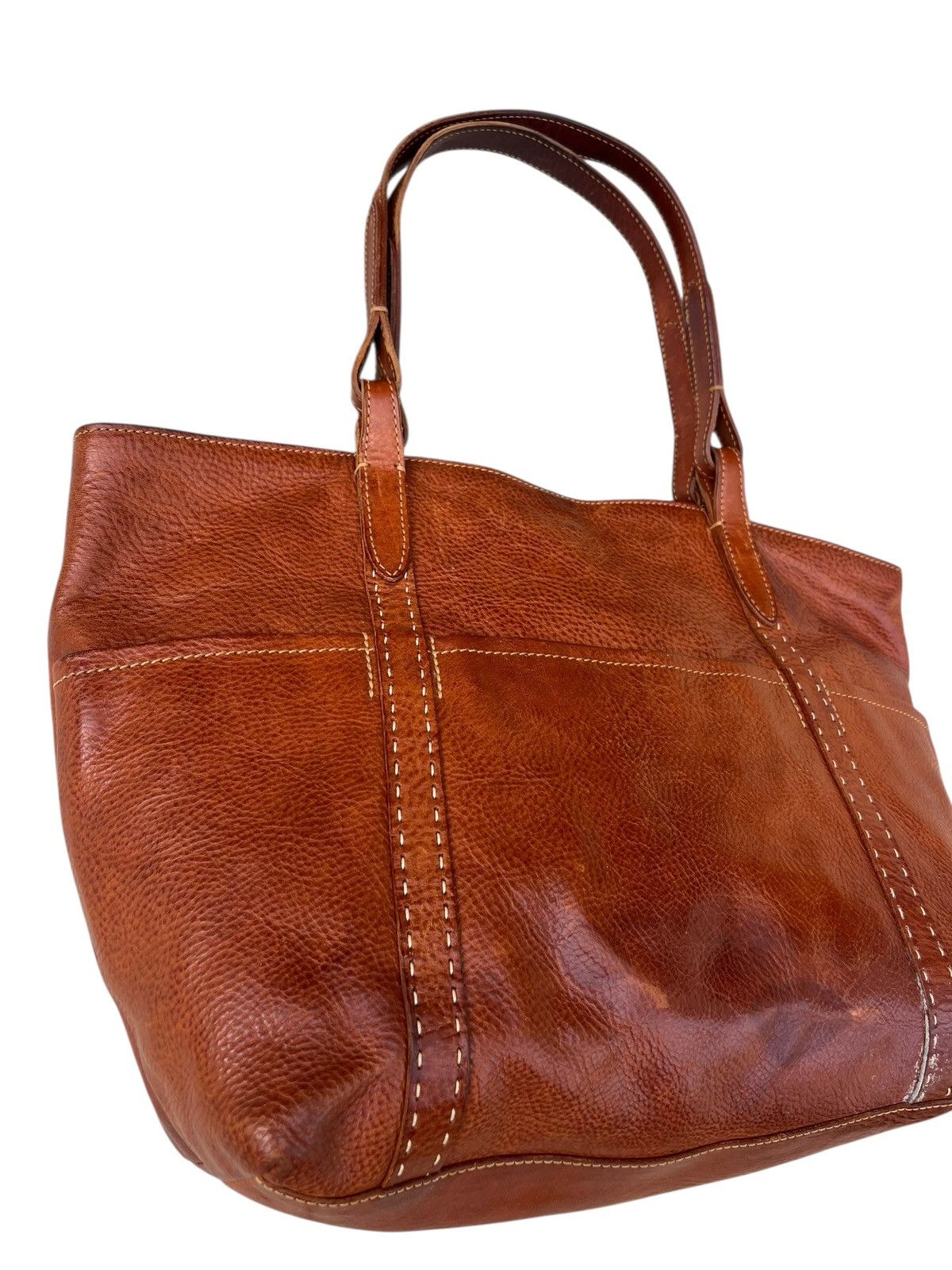 Leather Genten Japan Patina Leather Multi Pocket Tote Bag Size ONE SIZE - 11 Thumbnail