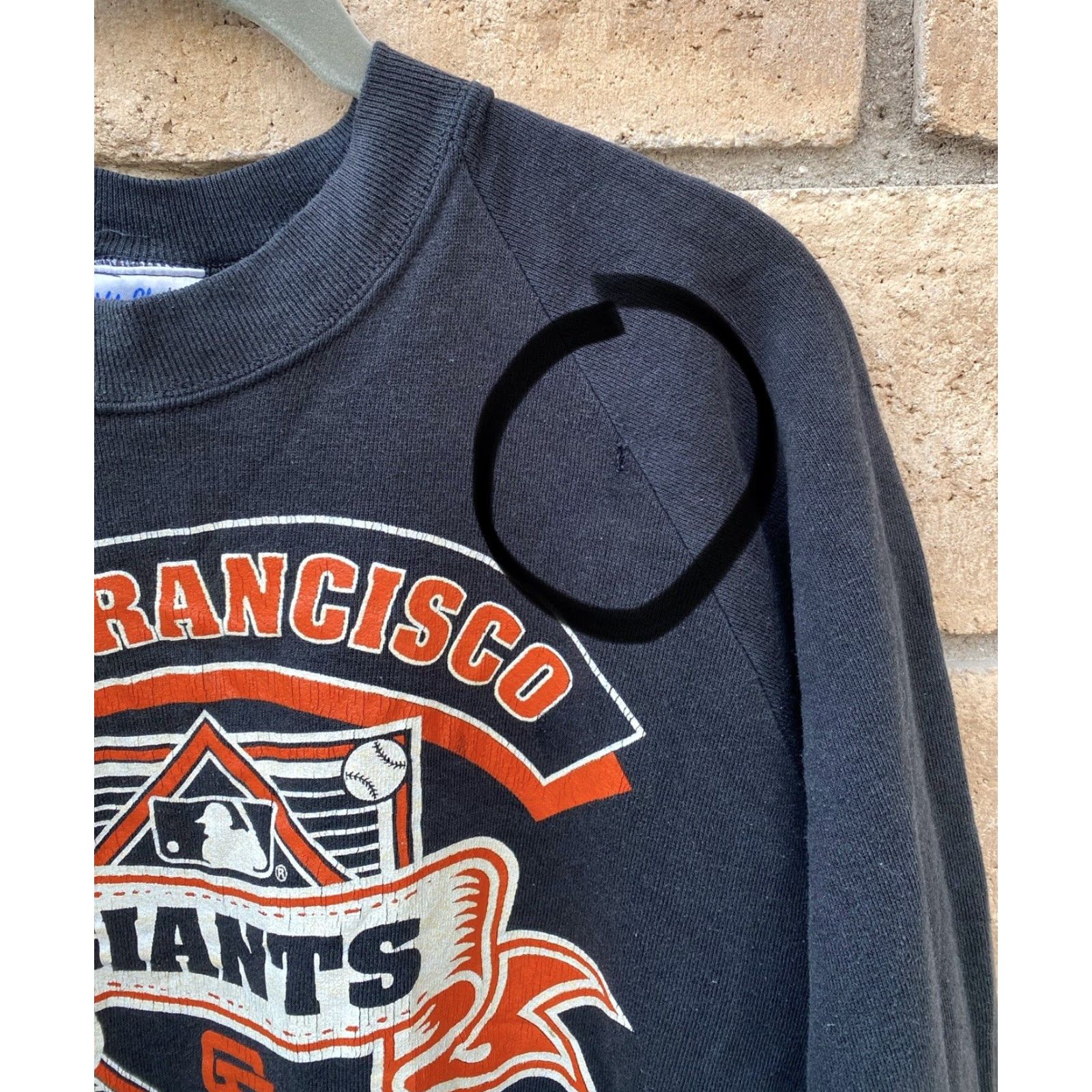 Vintage VINTAGE San Francisco Giants Baseball Raglan Sweatshirt Sweater XL Black Cotton Blend Long Sleeve Graphic Print 80s Mens Sweatshirt Size US XL / EU 56 / 4 - 6 Thumbnail