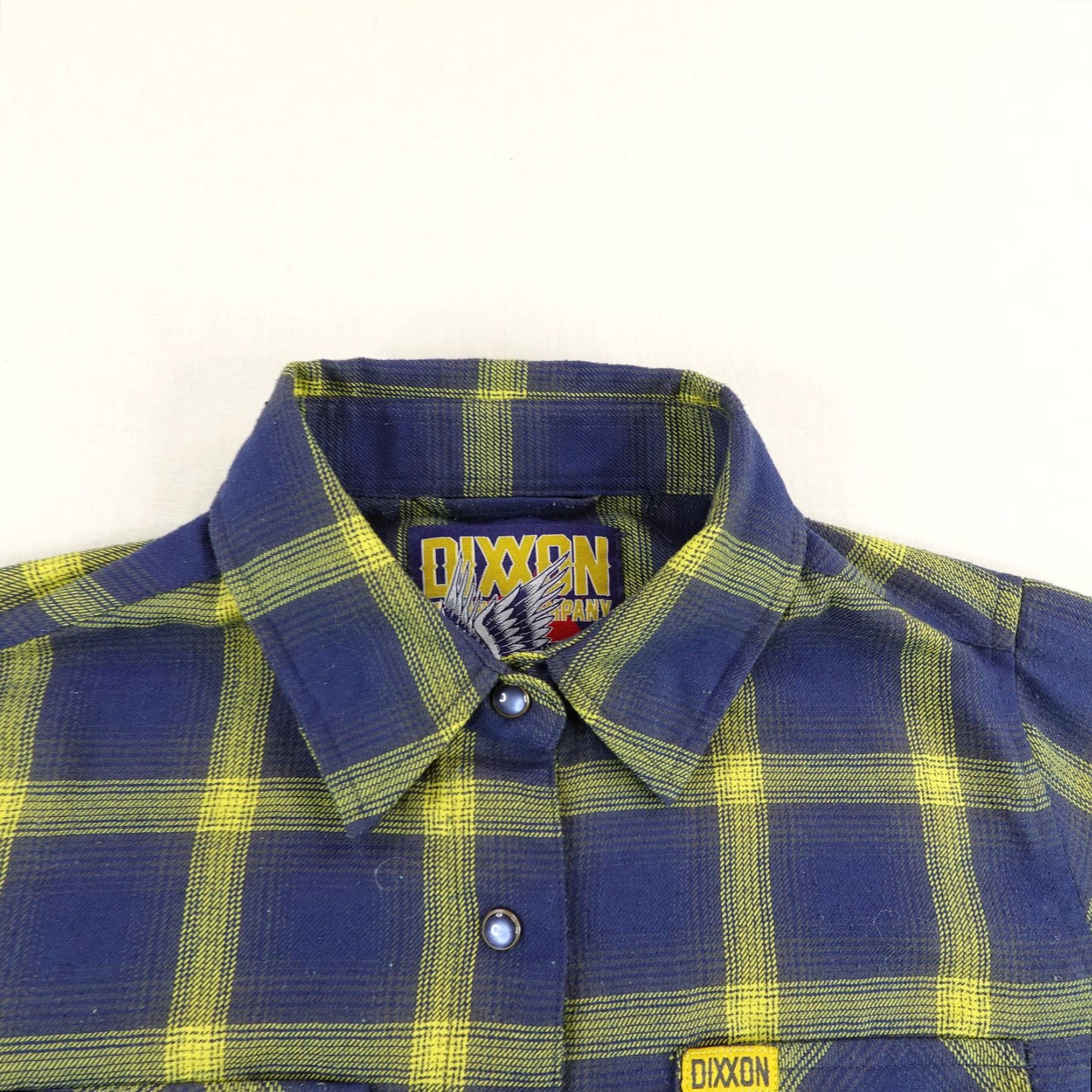Vintage Dixxon Flannel Shirt Womens Small Blue Yellow Plaid Aim High Pearl Snap Western Shirt Womens Small Blue Yellow Plaid Cowboy Western Size S / US 4 / IT 40 - 2 Thumbnail