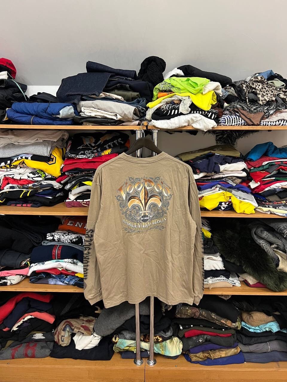 Harley Davidson CRAZY Y2K LIGHTNING CROSS GRUNGE SKATER OPIUM LONGSLEEVE TEE Size US L / EU 52-54 / 3 - 1 Thumbnail
