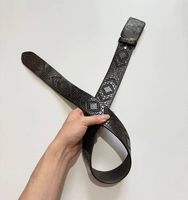 RRL Ralph Lauren RRL deer head buckle leather belt-2508 Size ONE SIZE - 3 Thumbnail