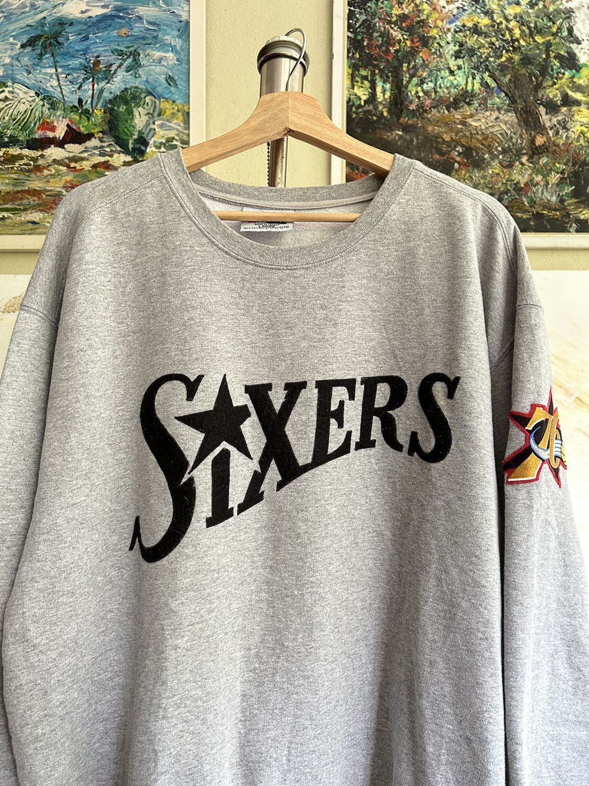 NBA Vintage Sixers Basketball Oversize Sweatshirt Size US L / EU 52-54 / 3 - 2 Thumbnail