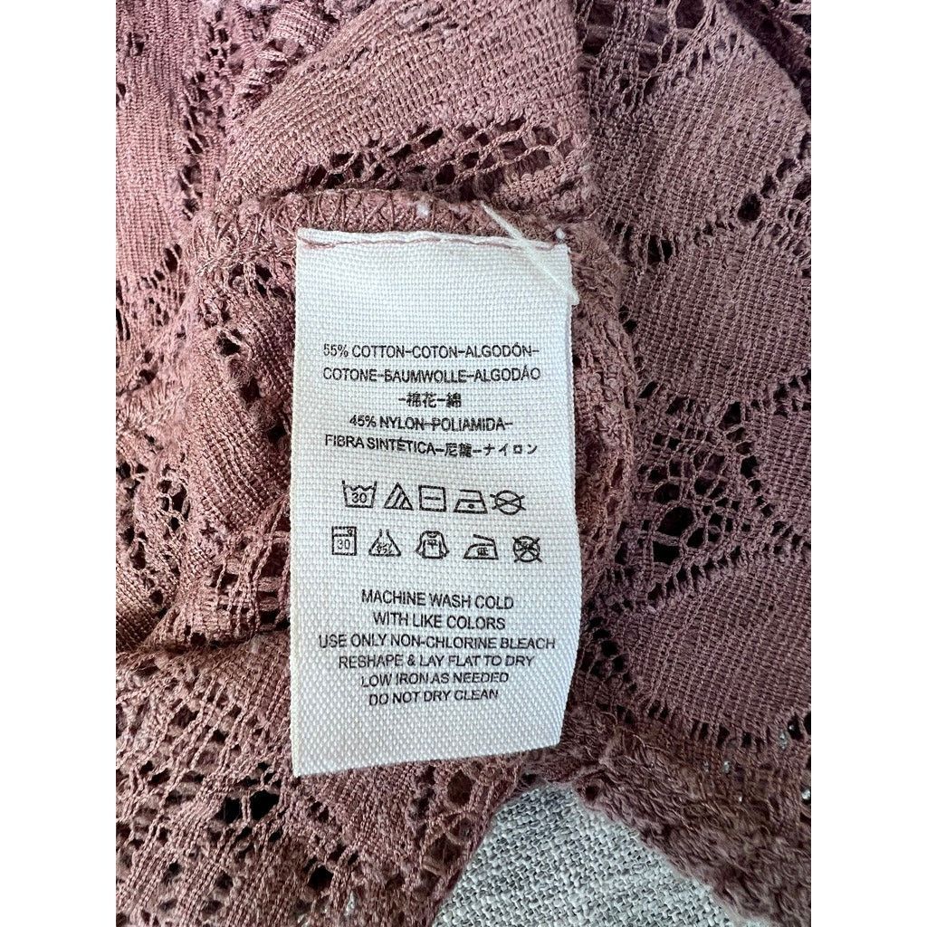 Free People Free People Maisie Tank Blush M Crochet Keyhole Lace Peplum Size M / US 6-8 / IT 42-44 - 6 Thumbnail
