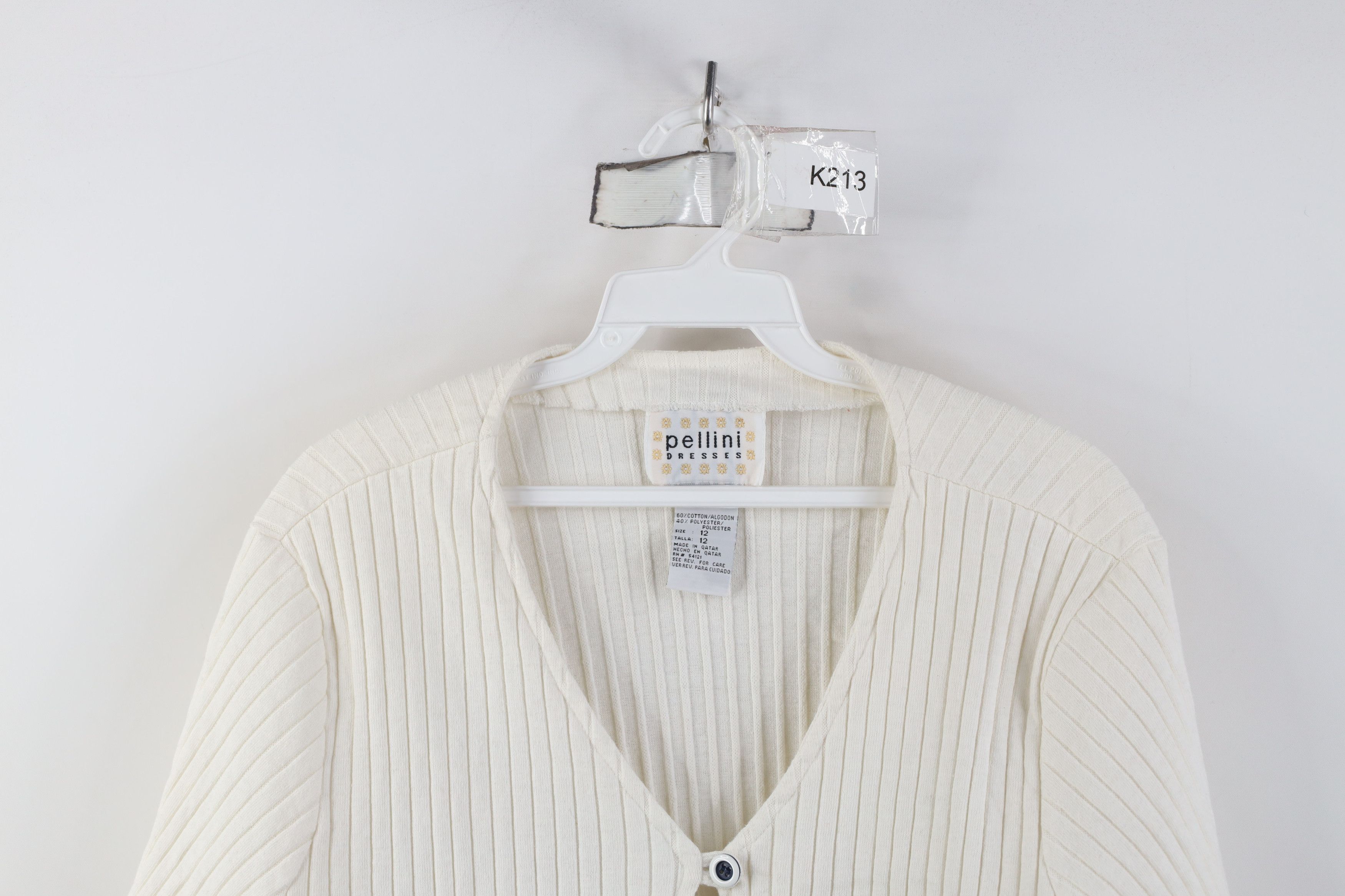 Vintage Vintage 90s Y2K Babydoll Ribbed Knit Cropped Shirt White Size XL / US 12-14 / IT 48-50 - 2 Thumbnail