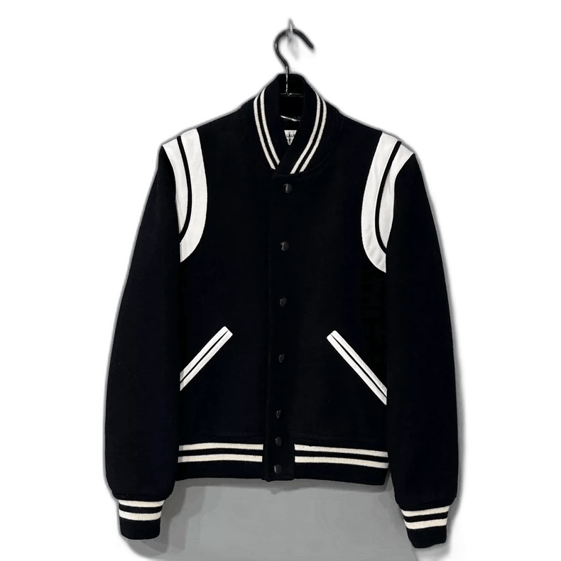 Saint Laurent Paris Classic Black and White Varsity Jacket Size S / US 4 / IT 40 - 1 Thumbnail