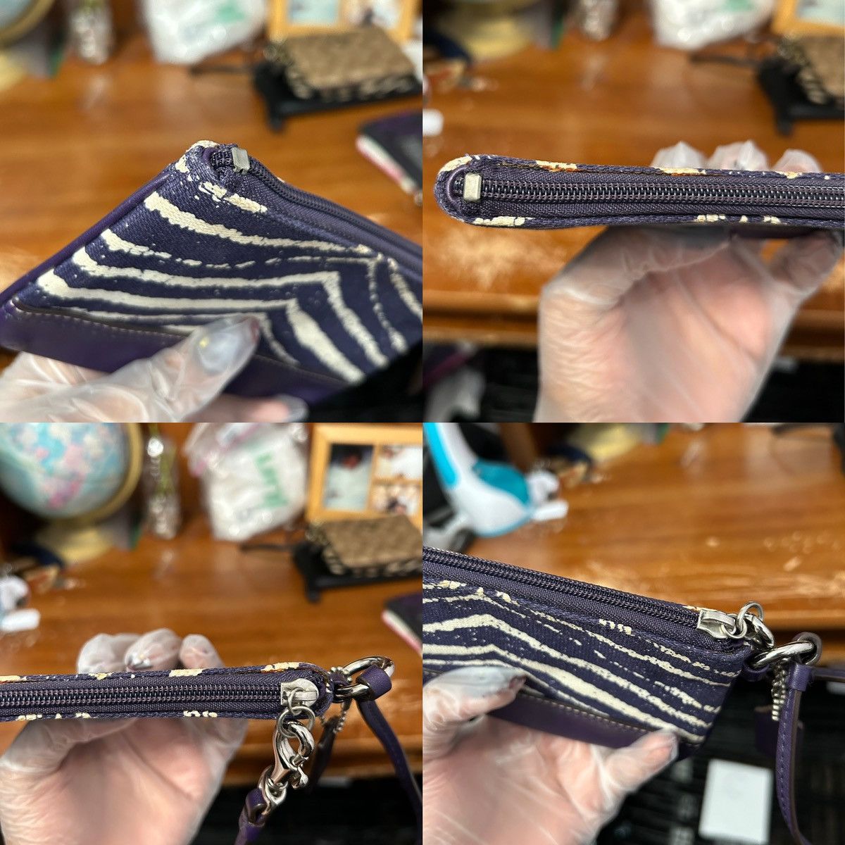 Coach Coach Purple And Cream Artsy Abstract Wristlet - “Samia” Size ONE SIZE - 20 Thumbnail