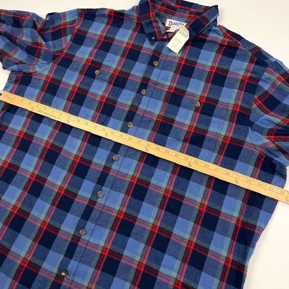 CO Duluth Trading Co Free Swingin Flannel Shirt Mens 3XLT Tall Relaxed Blue Plaid Size US XXL / EU 58 / 5 - 4 Thumbnail