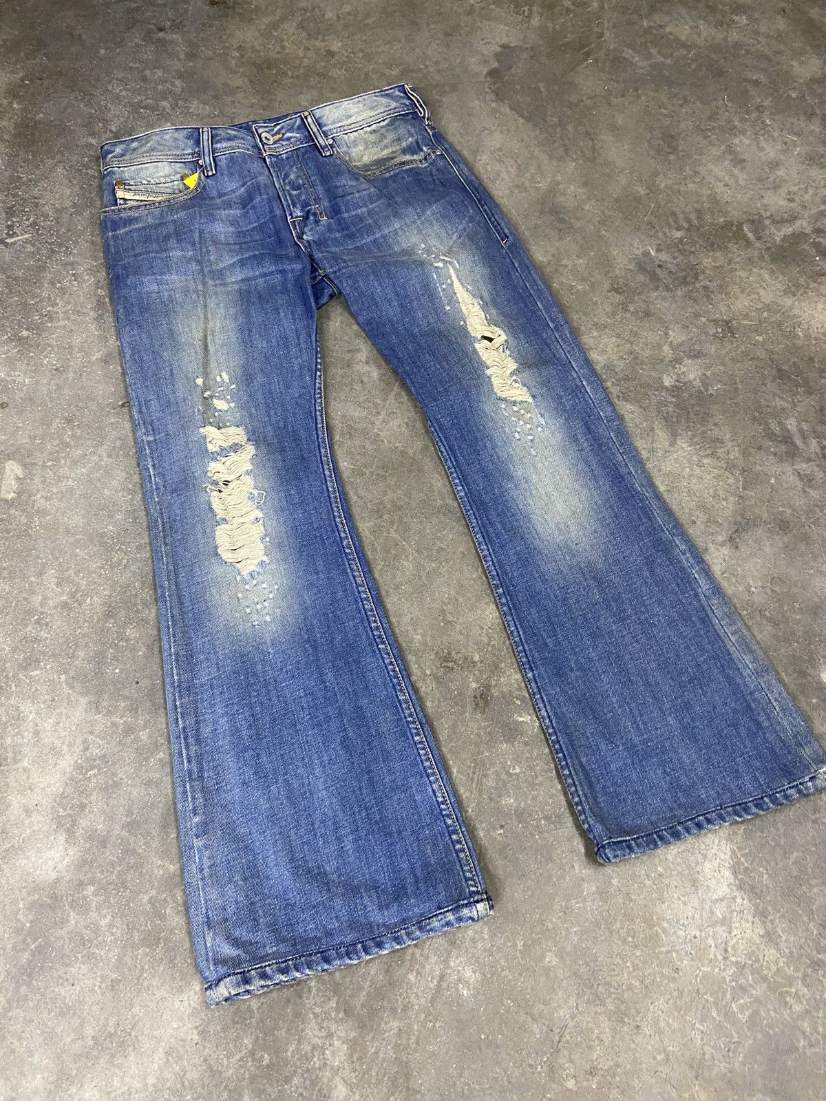 Diesel 🔥 Distressed Jeans Diesel Flared jeans wide baggy Size US 32 / EU 48 - 1 Thumbnail