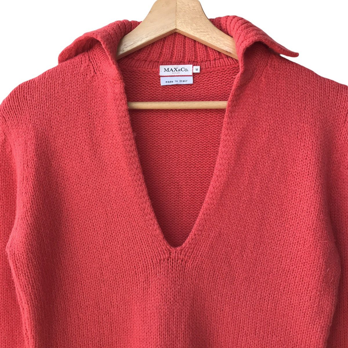MAX&Co. × Max Mara Max & Co. Italy Designer Wide Neck Wool Crop Jumper Size M / US 6-8 / IT 42-44 - 3 Thumbnail