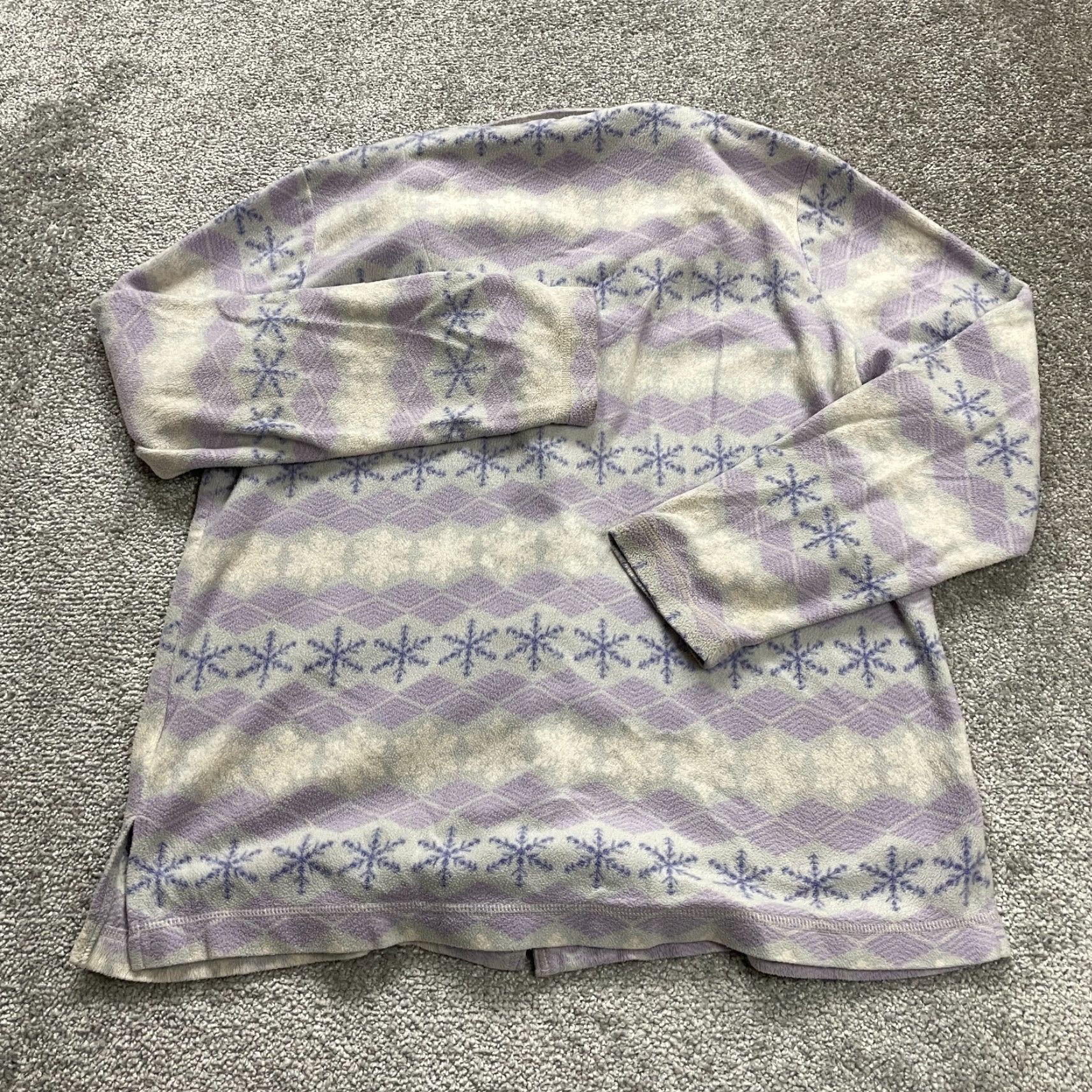 Charter Club Charter Club Intimates Pajama Set 2 Piece Womens Medium Fleece Purple Holiday Snow Flakes Pattern Size ONE SIZE - 4 Thumbnail