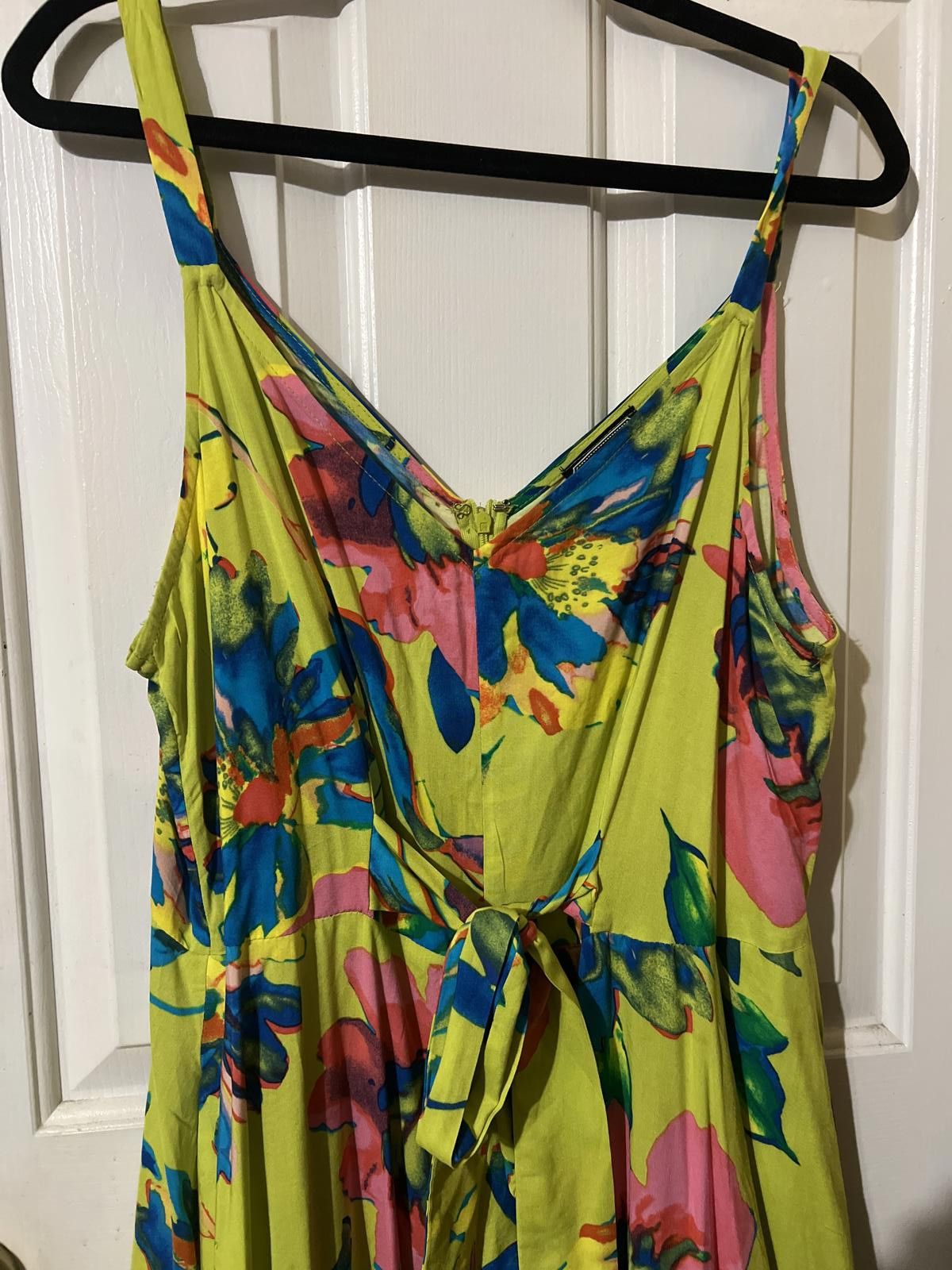 Other By street Floral Print Sleeveless Jumpsuit with Tie Waist 1X Size 40" / US 18 - 3 Thumbnail