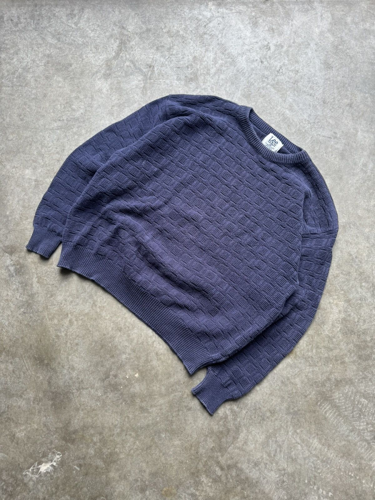 Lee × Vintage Vintage 90’s/00’s Lee Square Knit Navy Sweater Size US XL / EU 56 / 4 - 1 Thumbnail