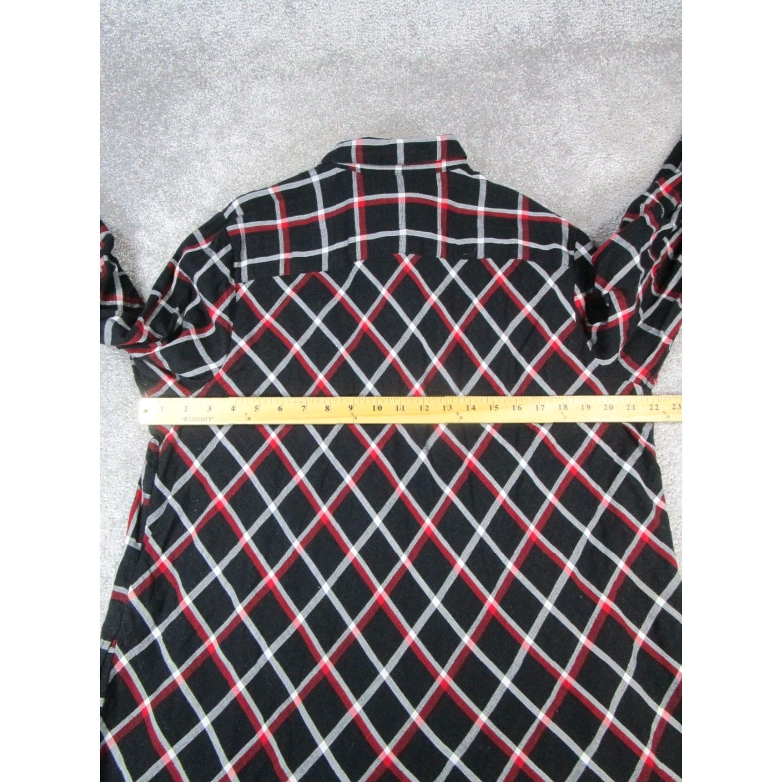 J. Jill J. Jill Shirt Womens XL Red Cotton Button-Up Tunic Plaid Long Sleeve Collared Button-Up Colorful 70s or 80s theme not applicable Mens Womens Girls Size XL / US 12-14 / IT 48-50 - 6 Thumbnail