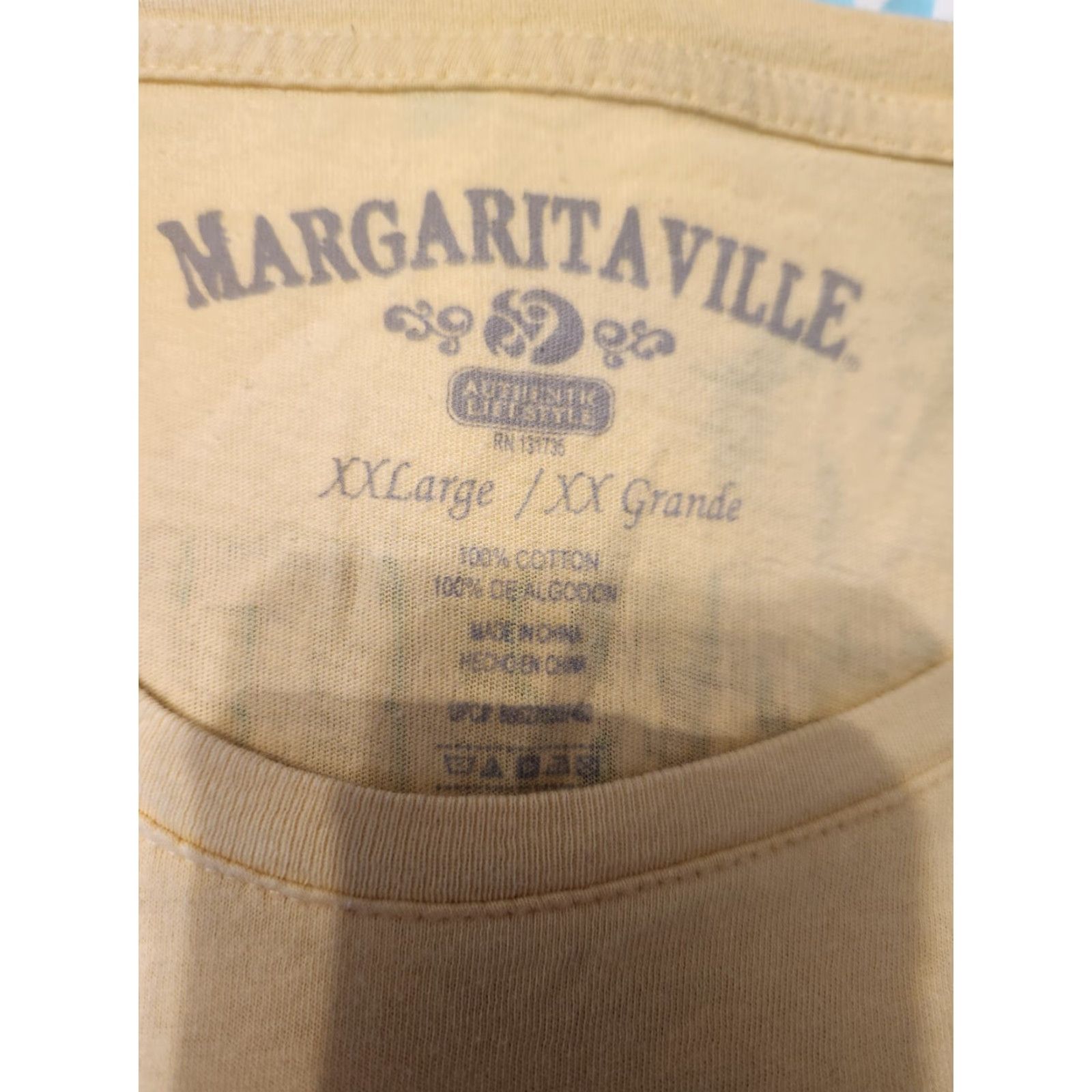 Logo 7 Margaritaville Shirt Men 2XL Yellow Logo Graphic Print Short Sleeve Tee Crew Neck Sport Fishing T-Shirt Mens Size US XXL / EU 58 / 5 - 5 Thumbnail