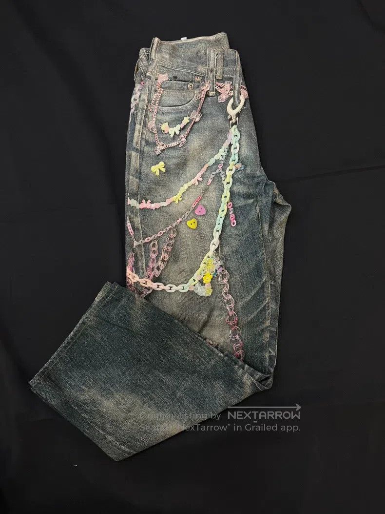 Acne Studios Acne Studios Distressed Washed Candy Chain 3D Printed Jean Size US 30 / EU 46 - 2 Thumbnail