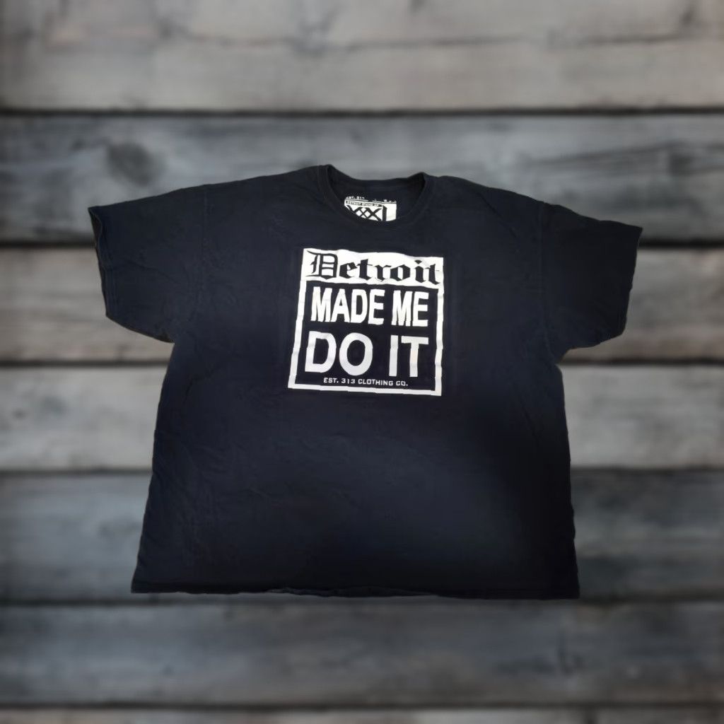 CO VINTAGE? No. Detroit Made Me Do It 313 Clothing Co Black Tee Shirt Custom Design 3XL XXXL Shirt Mens Graphic Print Detroit 313 Size US XXL / EU 58 / 5 - 1 Thumbnail