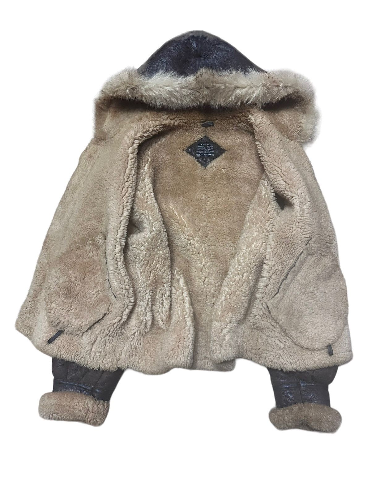 Japanese Brand RARE ‼️ B-3 Fur Hoodie Leather Bomber Jacket Size US M / EU 48-50 / 2 - 4 Thumbnail