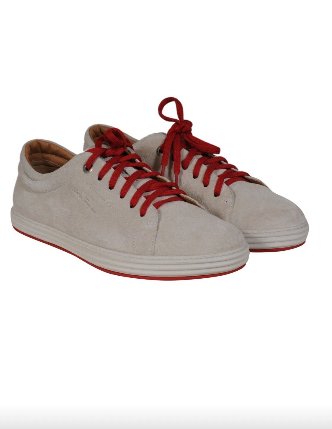 Salvatore Ferragamo Low Top Sneakers Beige - 02599 Size US 11 / EU 44 - 1 Thumbnail