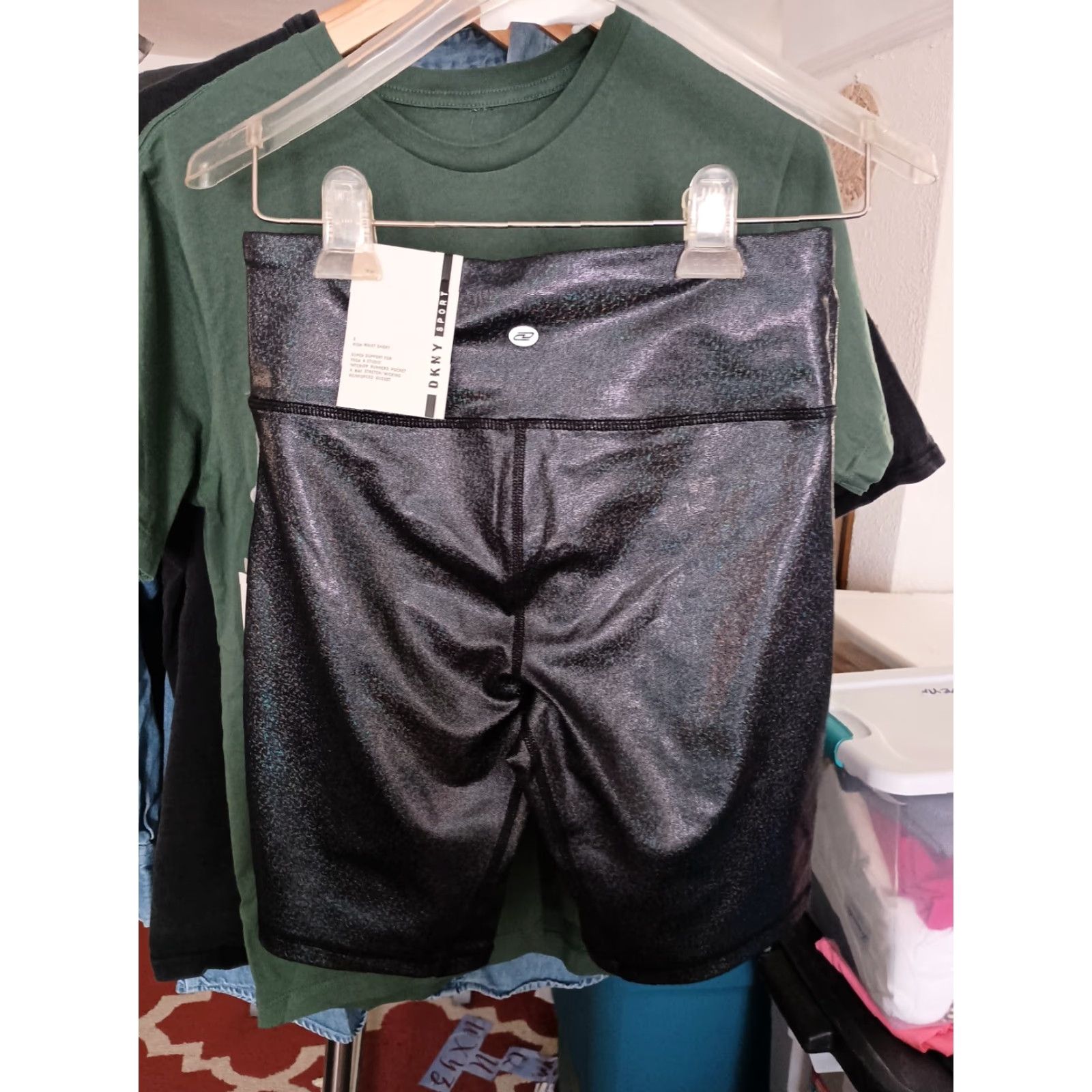 DKNY DKNY High Waist Shorts Yoga Pants S Multicolor Shimmering Activewear Ladies Compression Waist Shimmering DKNY Women Pants S Activewear Women Size 28" / US 6 / IT 42 - 3 Thumbnail