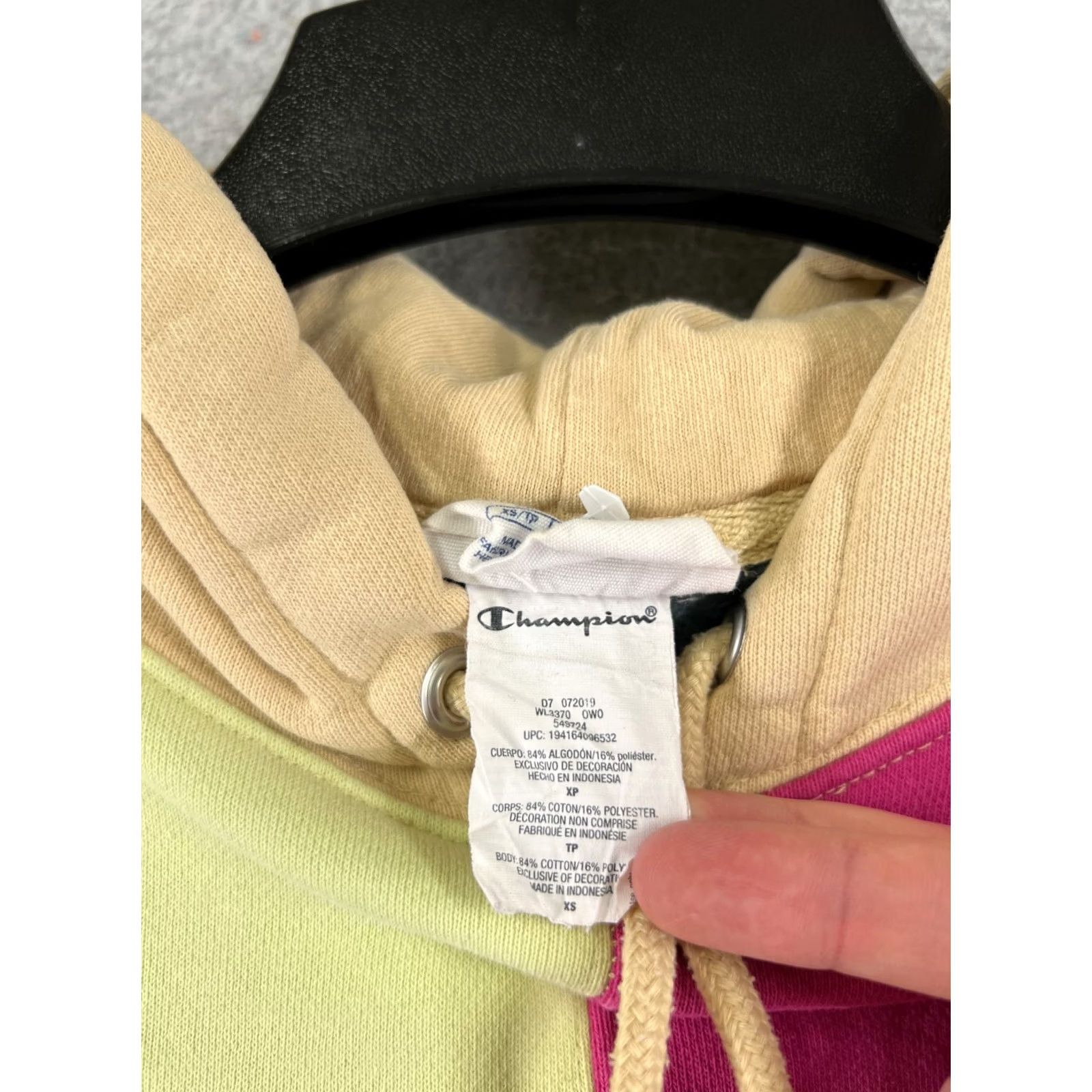 Champion Champion Reverse Weave Hoodie Colorblock Beige XS Adult Mens Long Sleeve Pullover Reversible Logo Weave Fashion Sweatshirt Size US XS / EU 42 / 0 - 4 Thumbnail