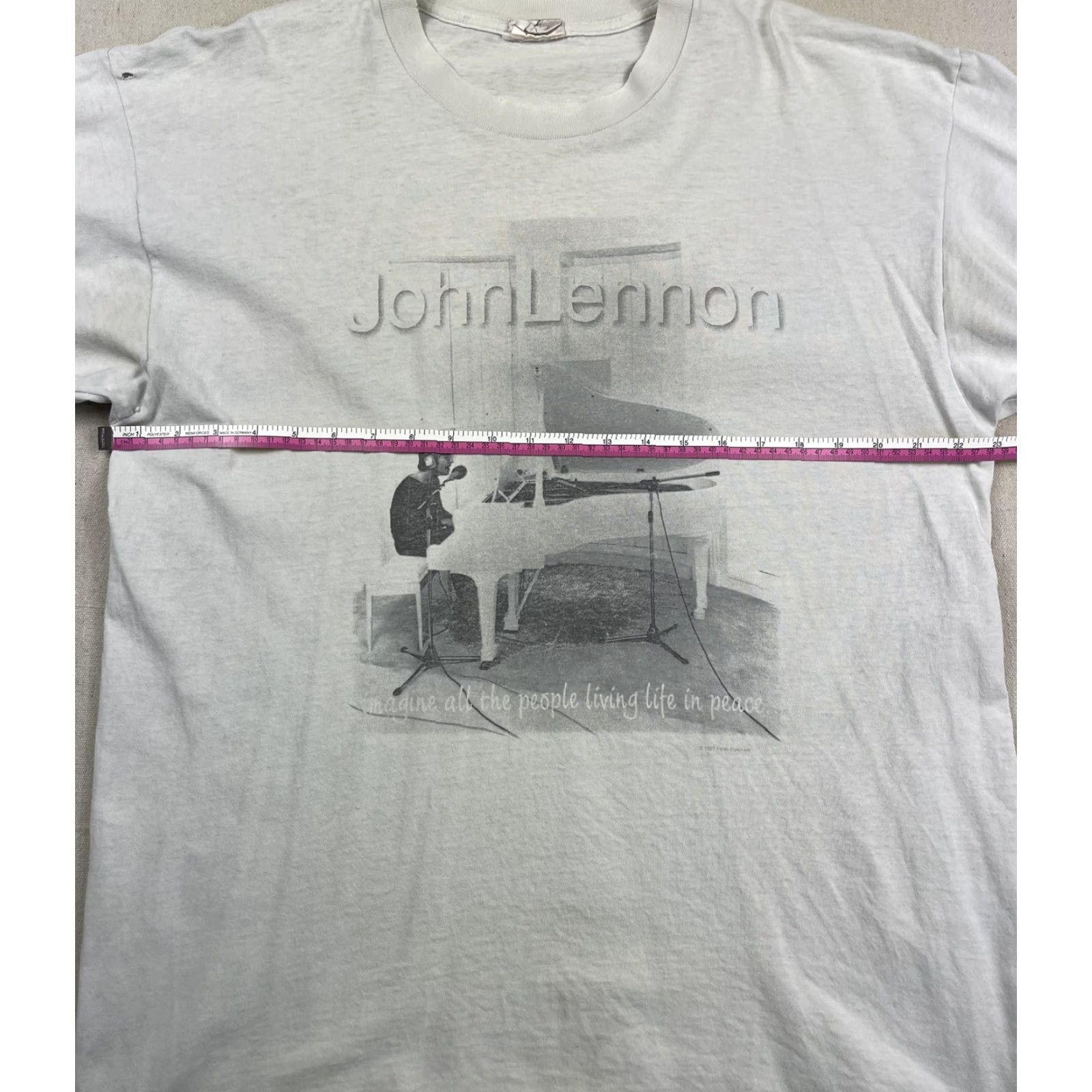 Vintage VINTAGE John Lennon T Shirt Cronies XL White Crew Neck 70s 1970s 90s Imagine Peace Yoko Ono Unisex Adults Shirt Size US XL / EU 56 / 4 - 6 Thumbnail