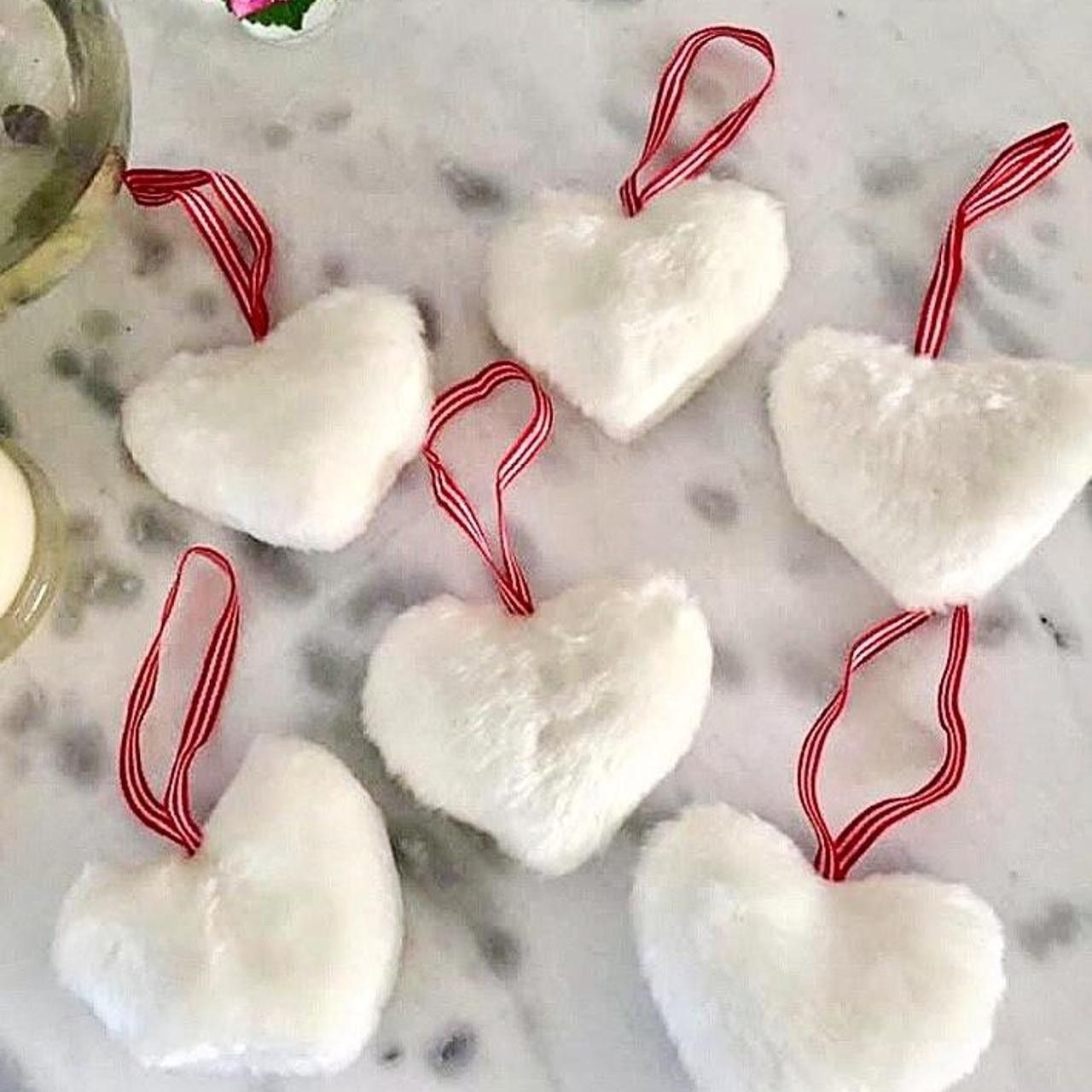 Other NEW Scandi White fluffy faux fur love heart ornament Size ONE SIZE - 1 Preview