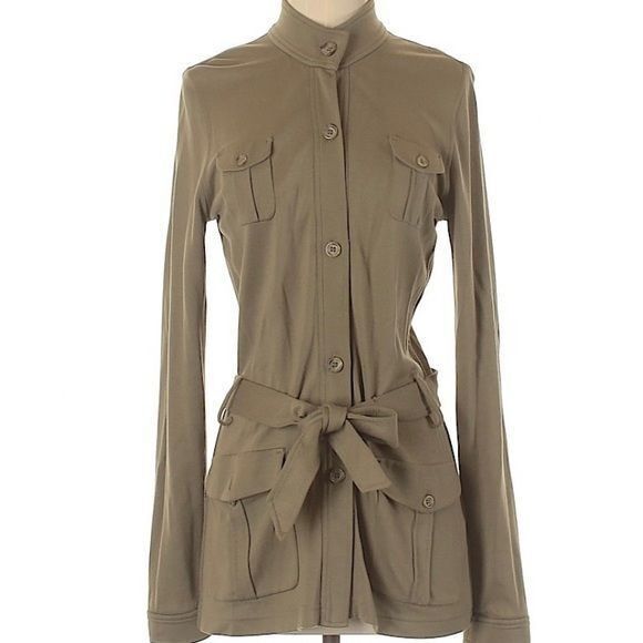 Escada ESCADA 36EU / US4 olive green ruffle knit cardigan in excel Size S / US 4 / IT 40 - 1 Thumbnail